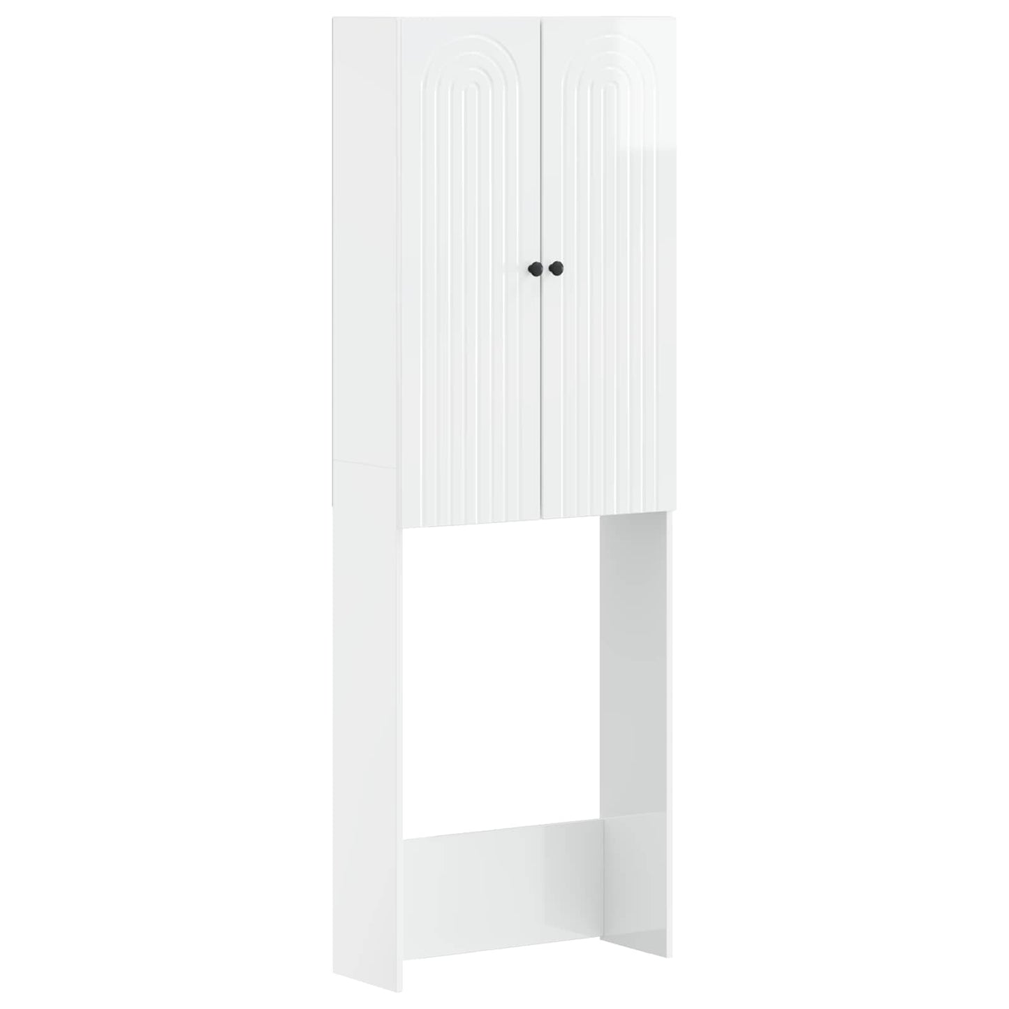 Toilettenschrank ALKMAAR Hochglanz Weiß 66 x 25,5 x 190 cm