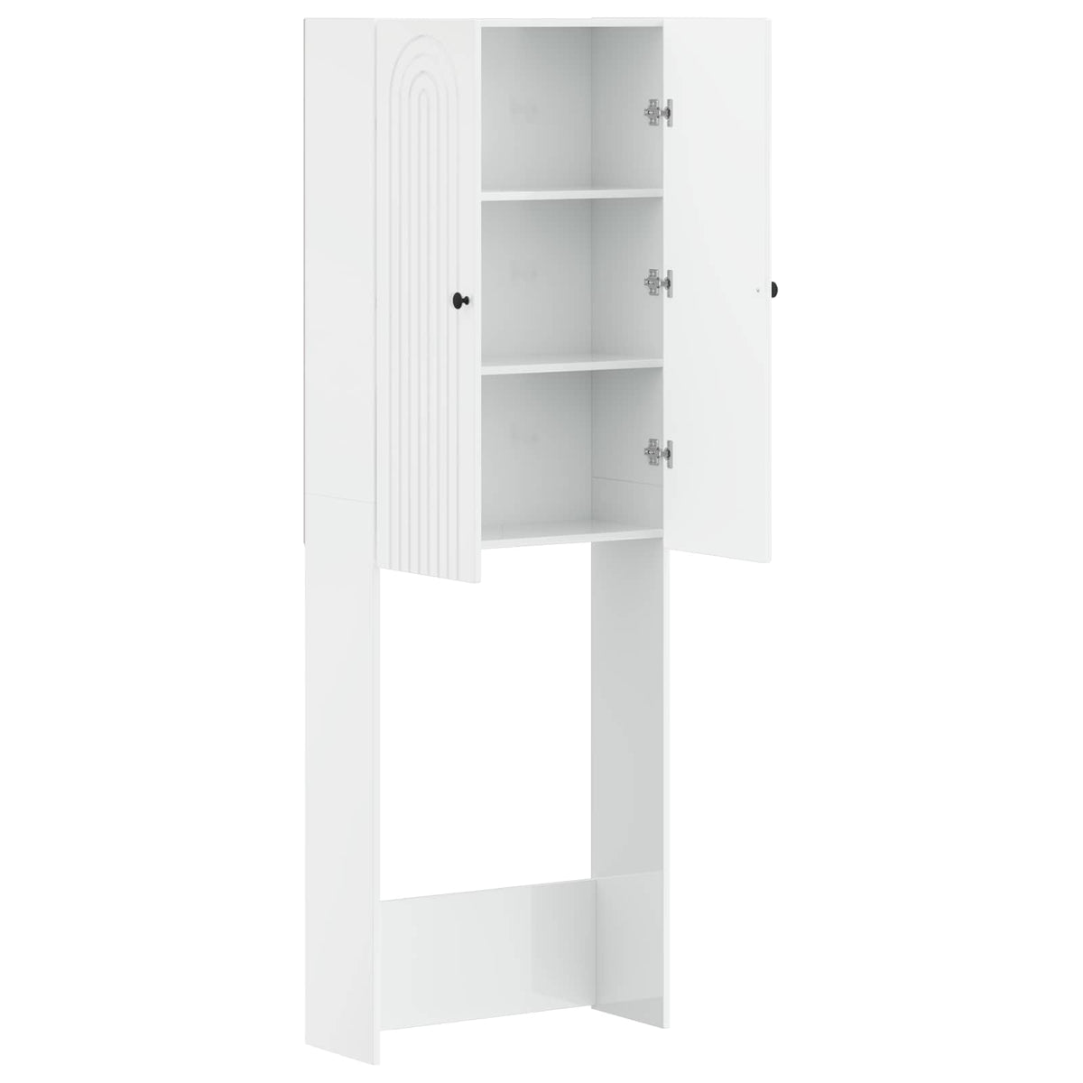 Toilettenschrank ALKMAAR Hochglanz Weiß 66 x 25,5 x 190 cm