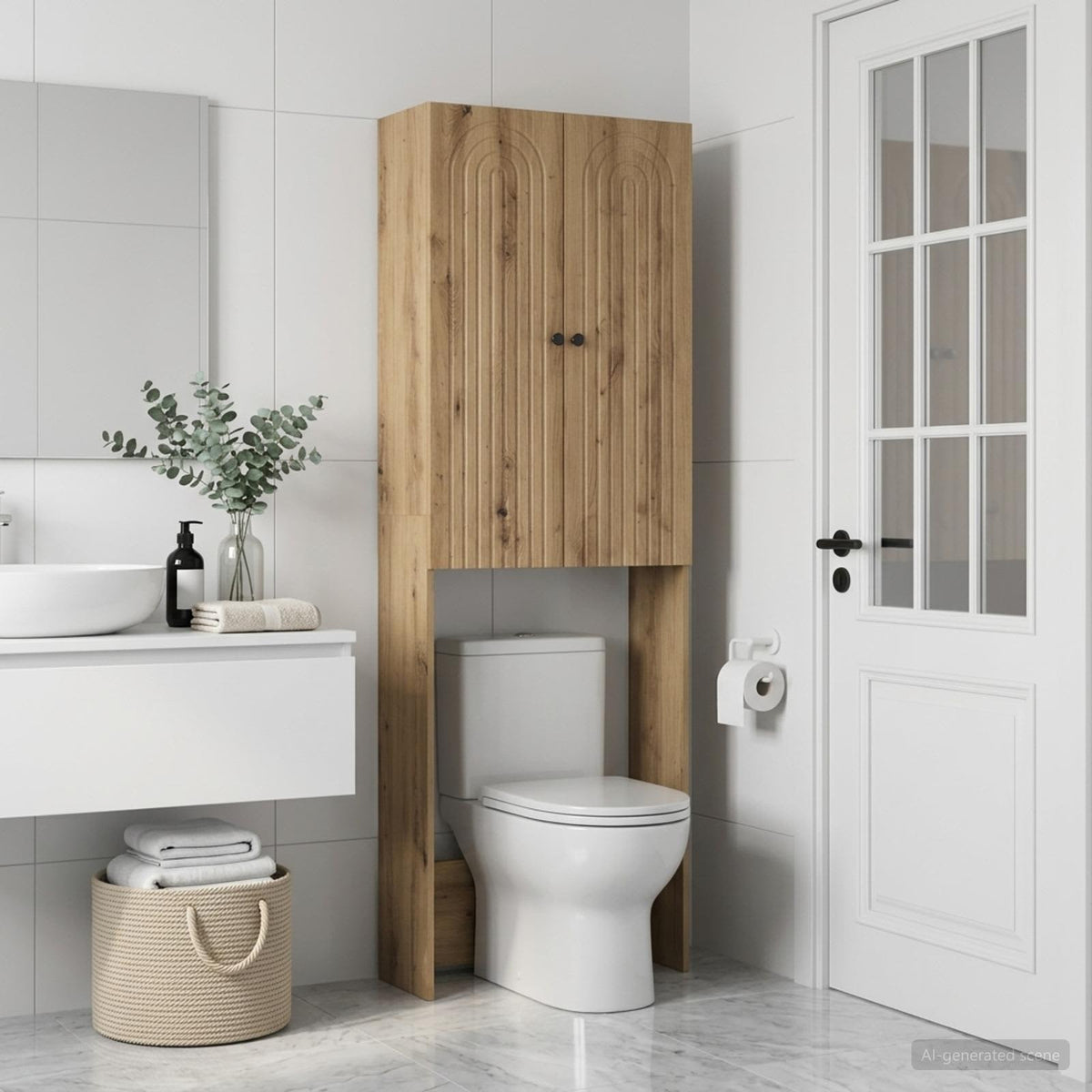 Toilettenschrank ALKMAAR Artisan-Eiche 66 x 25,5 x 190 cm