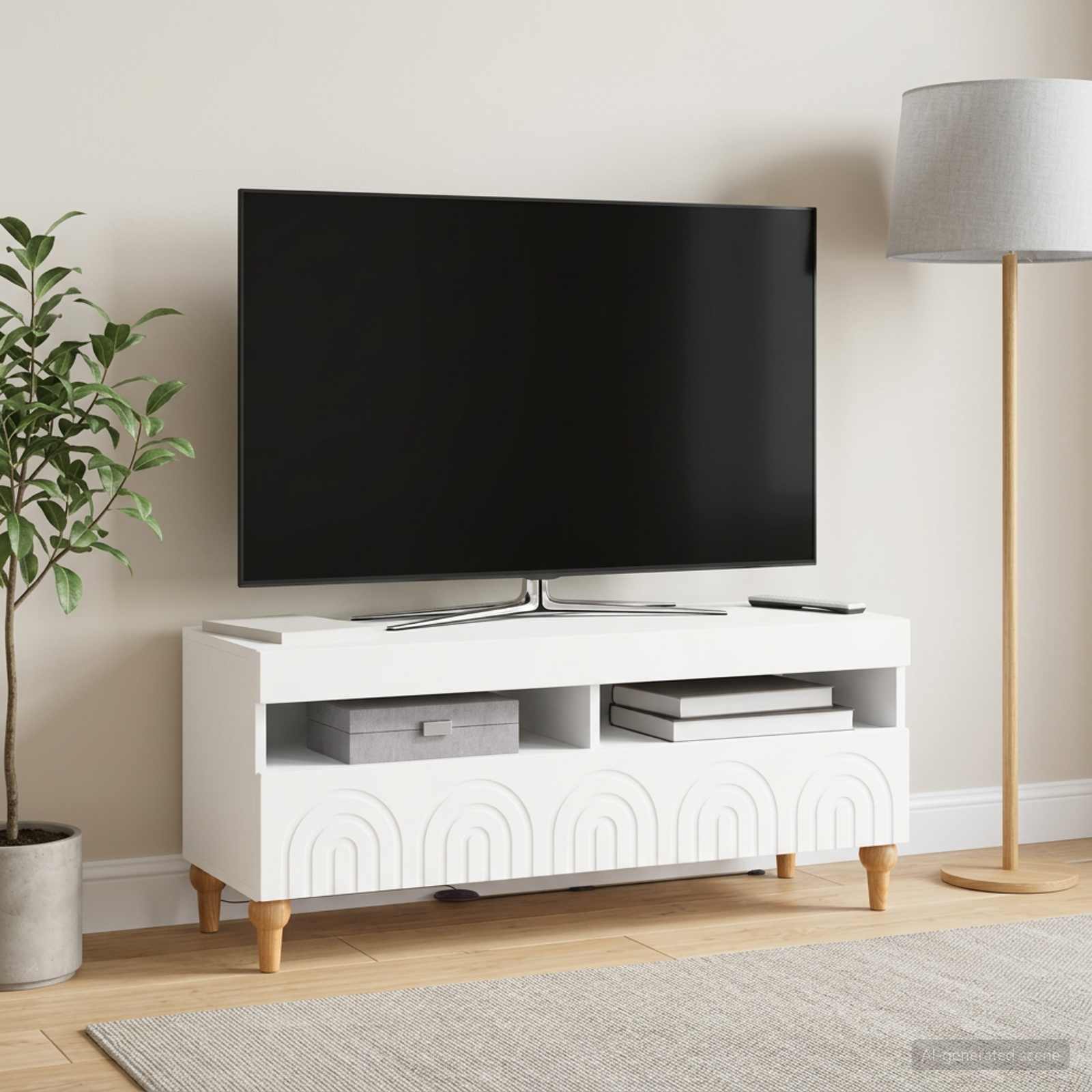 LED-TV-Schrank Weiß Holzwerkstoff