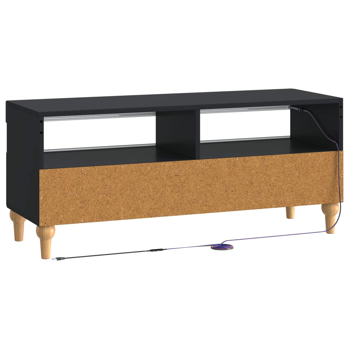 LED-TV-Schrank Schwarz Holzwerkstoff