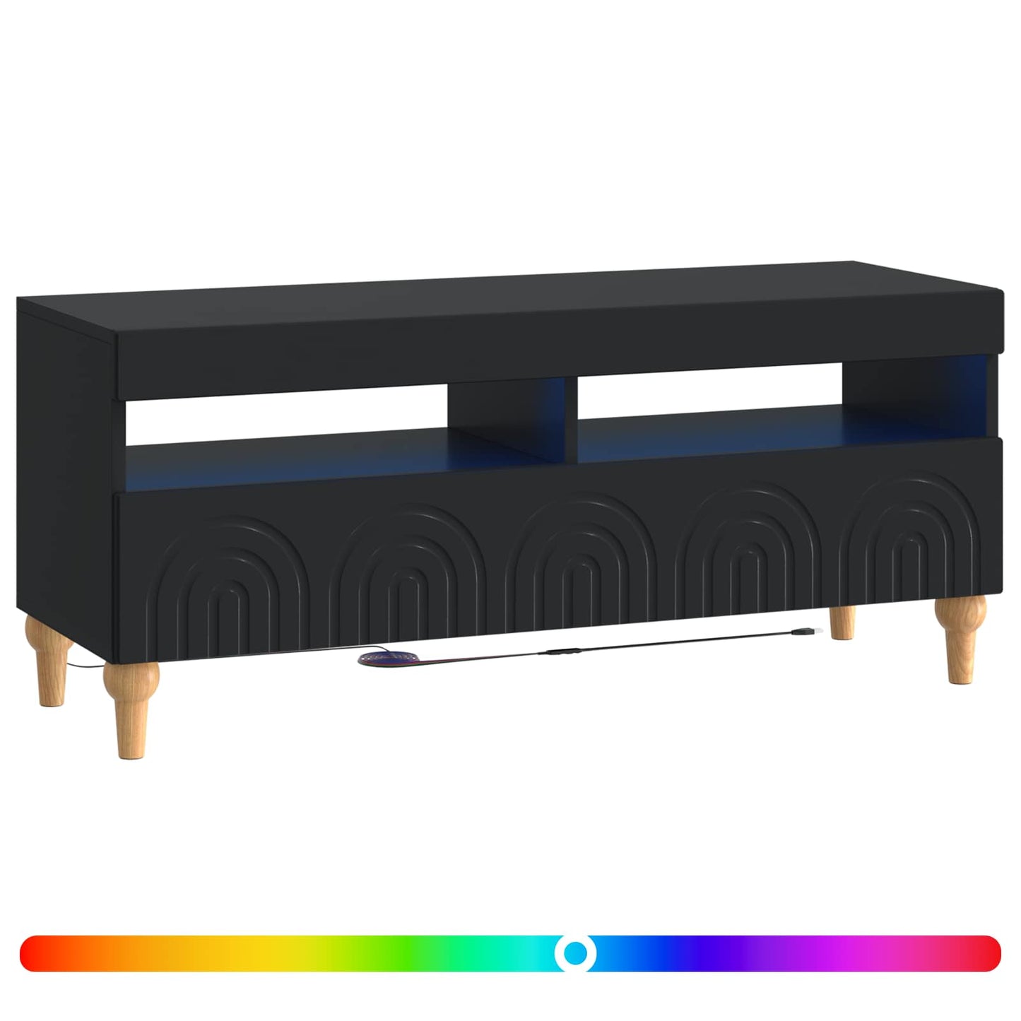 LED-TV-Schrank Schwarz Holzwerkstoff