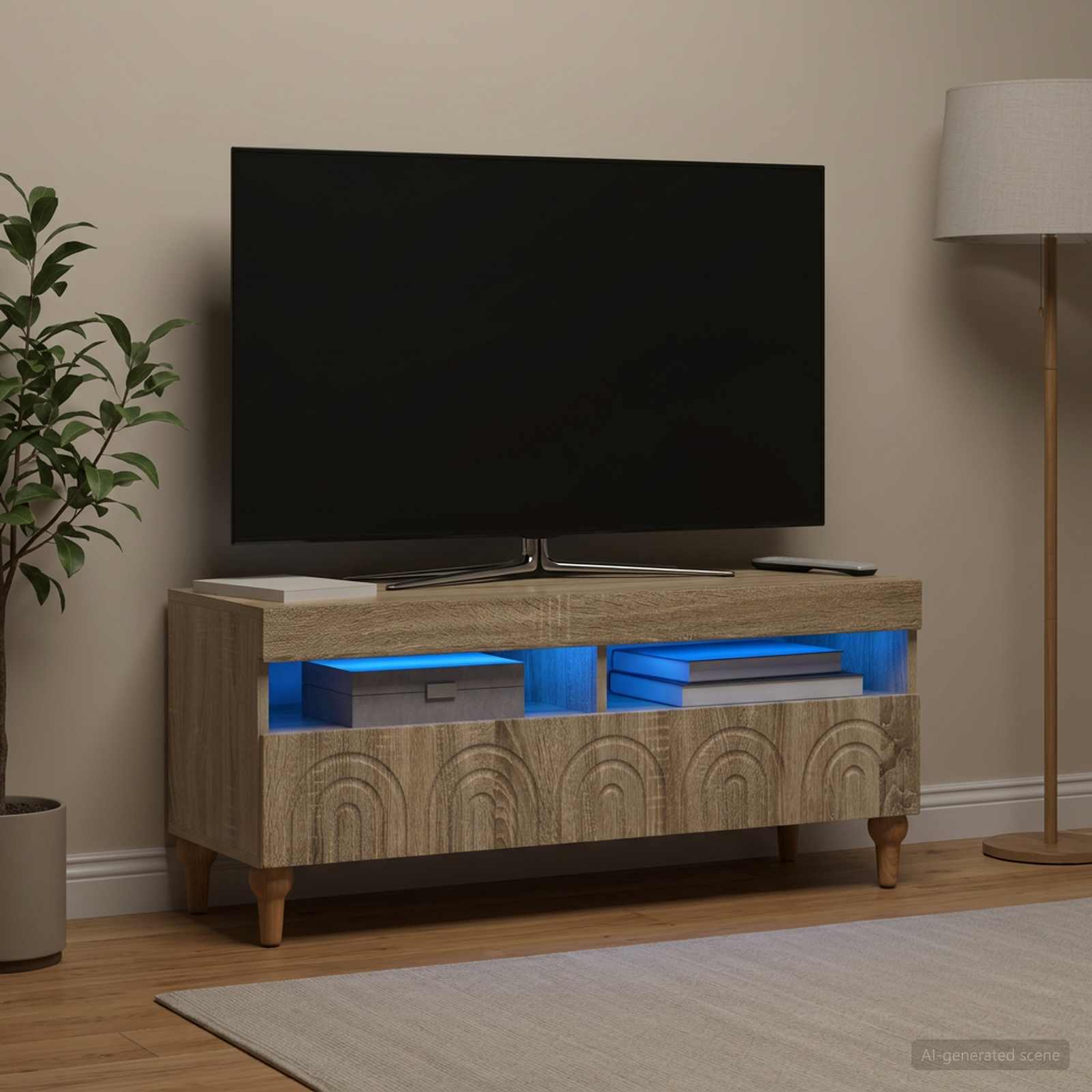 LED-TV-Schrank Sonoma-Eiche Holzwerkstoff