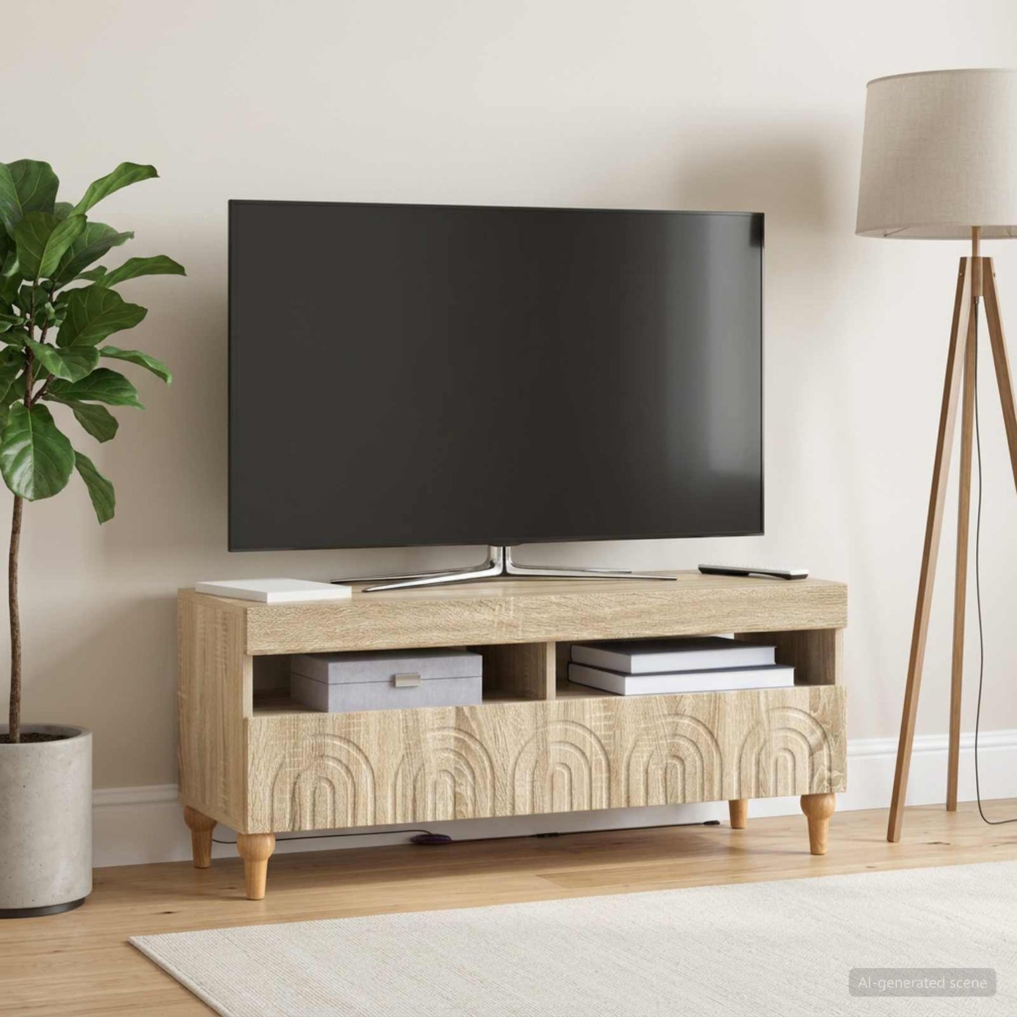 LED-TV-Schrank Sonoma-Eiche Holzwerkstoff