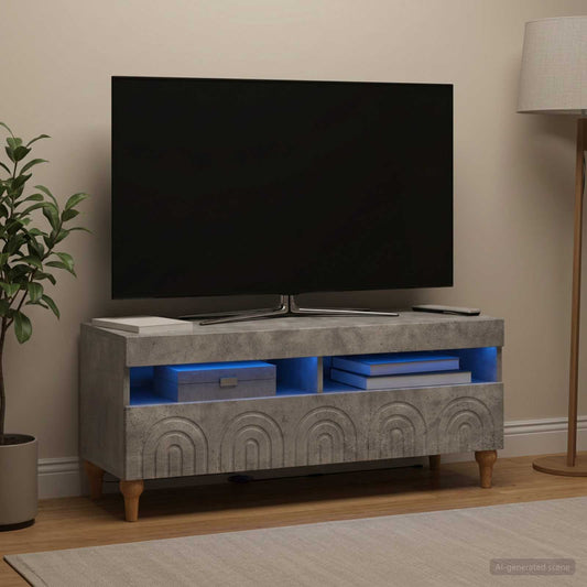 LED-TV-Schrank Betongrau Holzwerkstoff