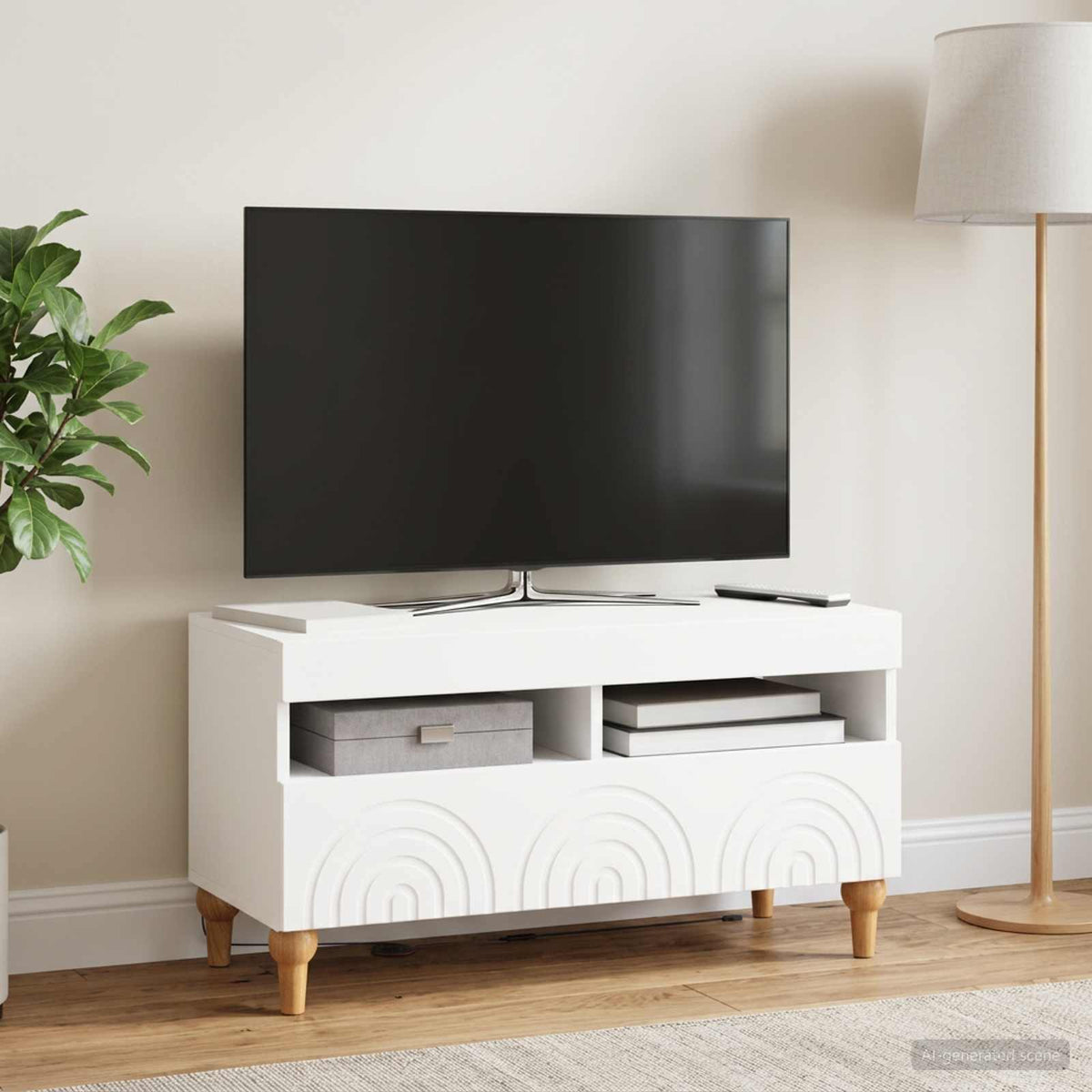 LED-TV-Schrank Weiß Holzwerkstoff