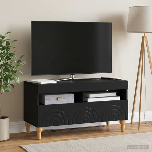 LED-TV-Schrank Schwarz Holzwerkstoff