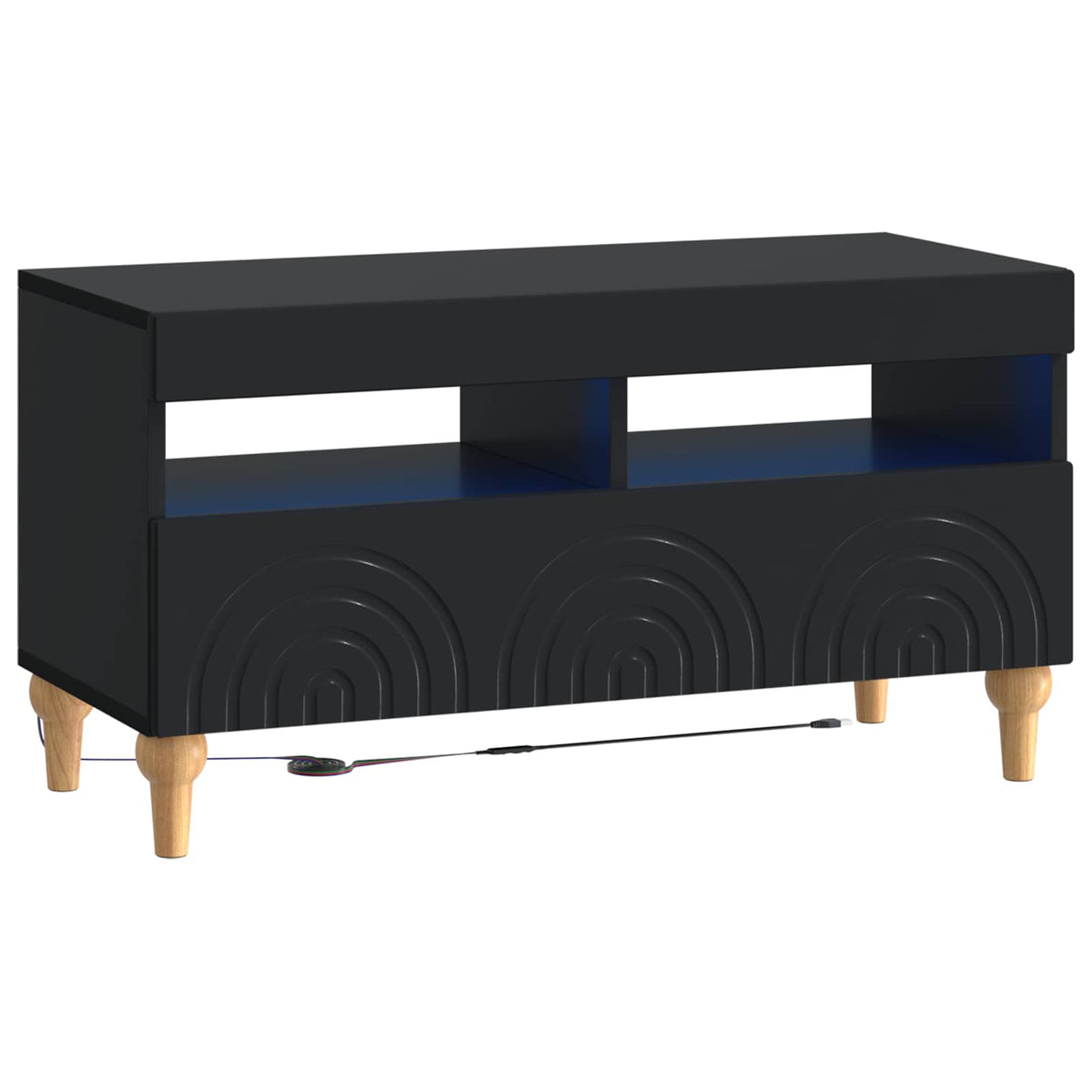 LED-TV-Schrank Schwarz Holzwerkstoff