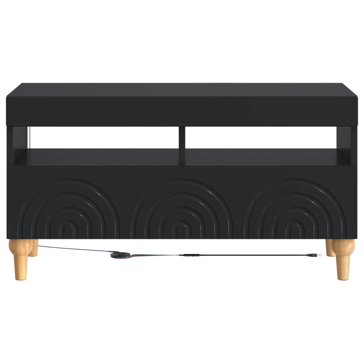 LED-TV-Schrank Schwarz Holzwerkstoff