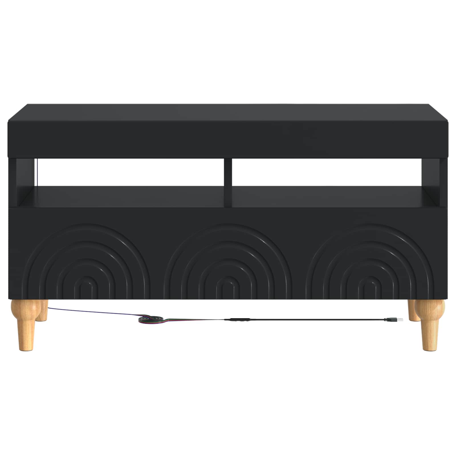 LED-TV-Schrank Schwarz Holzwerkstoff