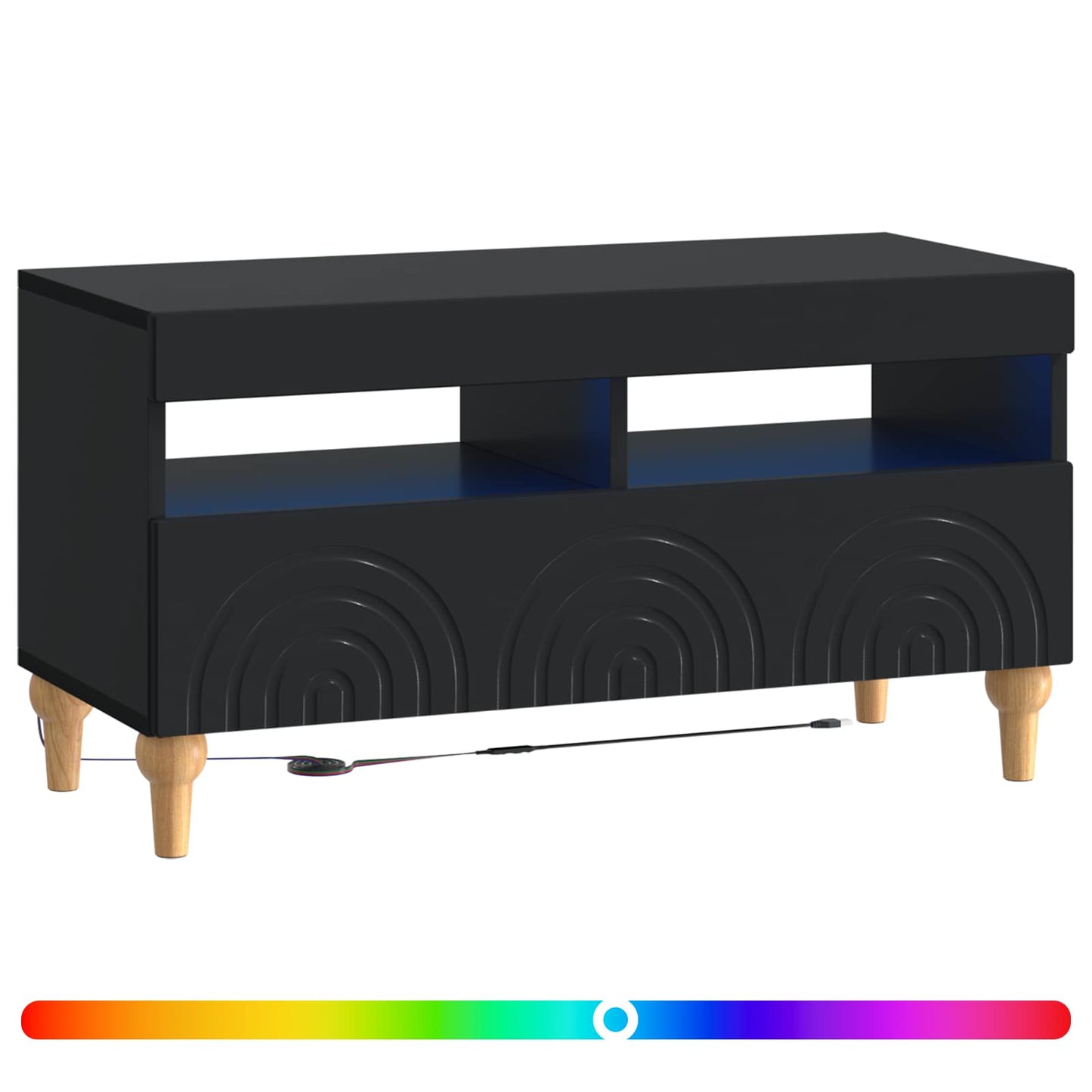 LED-TV-Schrank Schwarz Holzwerkstoff