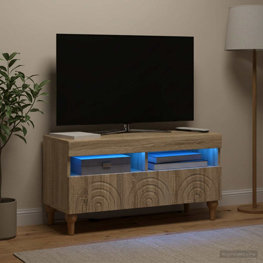 LED-TV-Schrank Sonoma-Eiche Holzwerkstoff