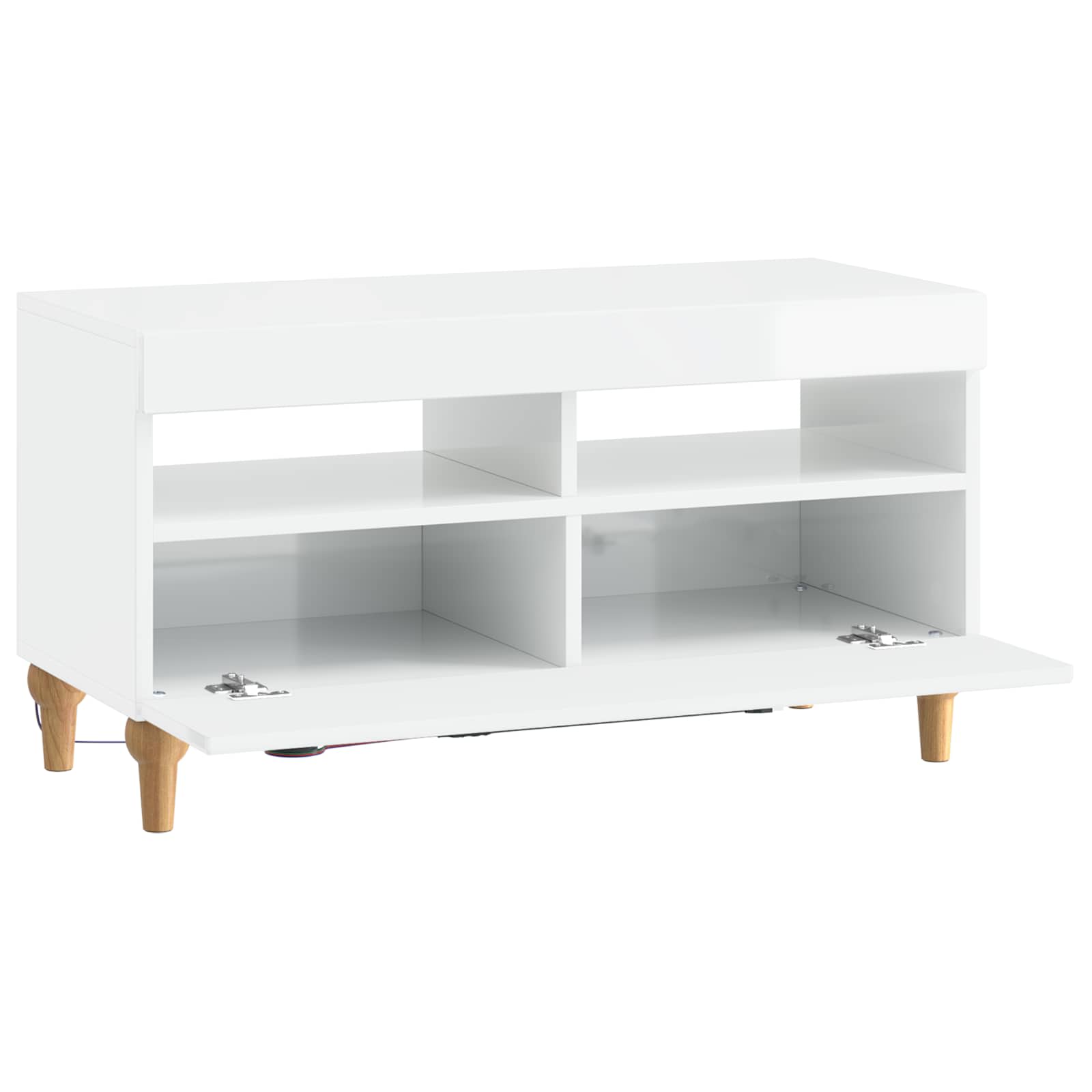 LED-TV-Schrank Hochglanz Weiß Holzwerkstoff