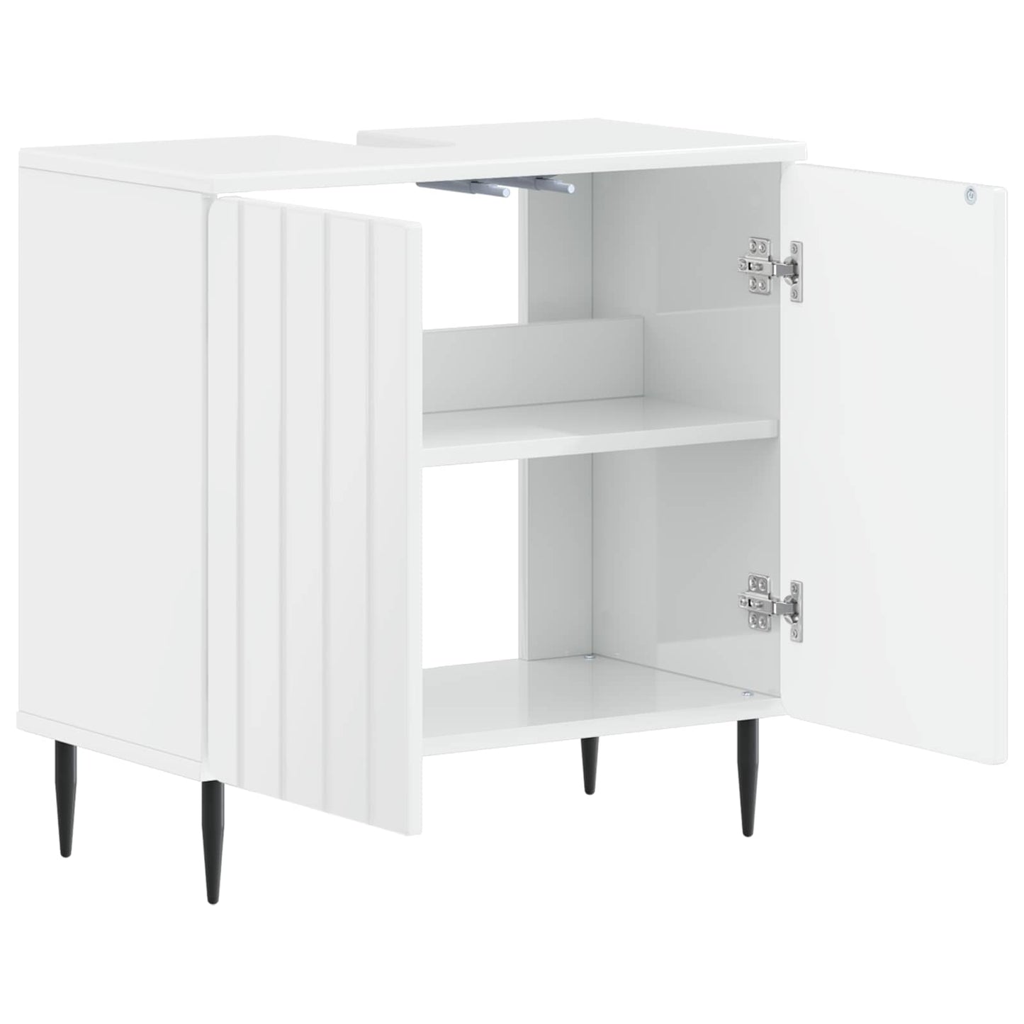 Waschbeckenschrank ZWOLLE Hochglanz Weiß 59,5 x 31,5 x 59 cm