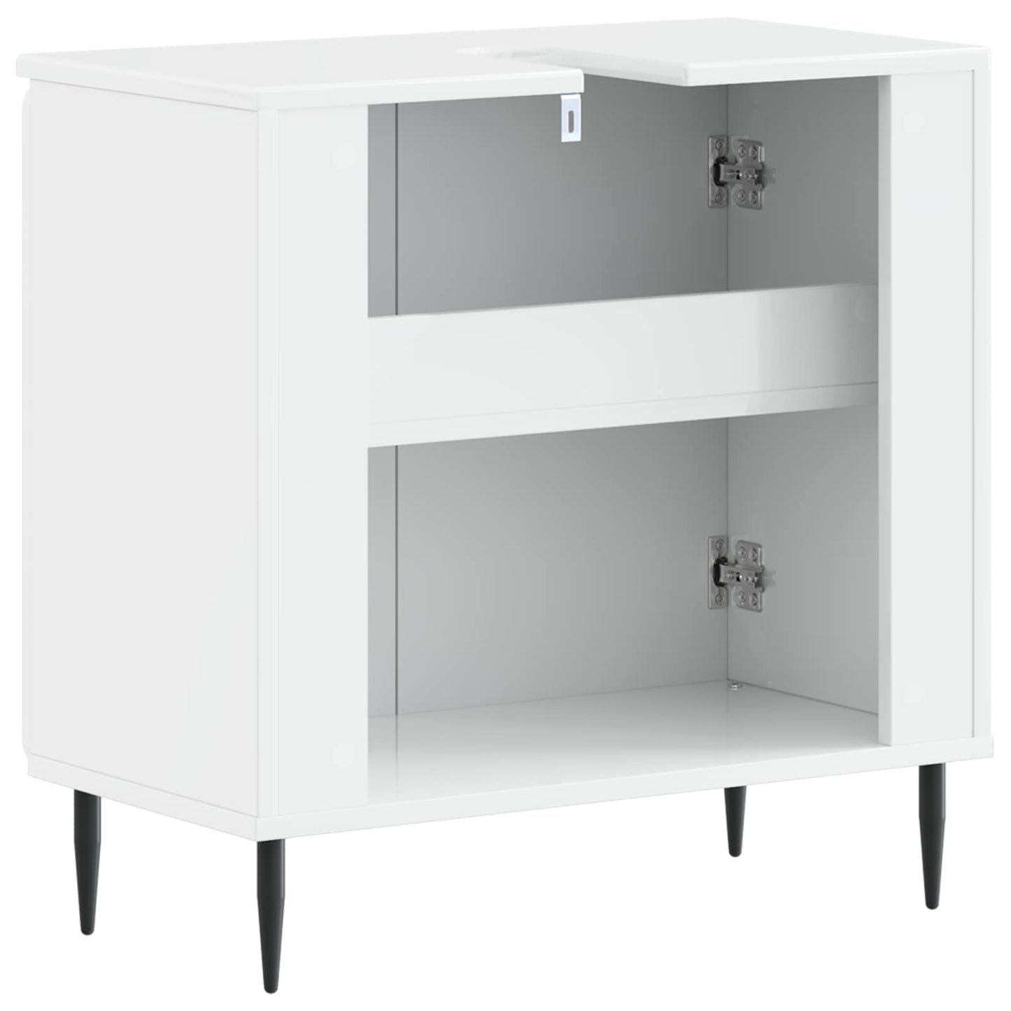 Waschbeckenschrank ZWOLLE Hochglanz Weiß 59,5 x 31,5 x 59 cm
