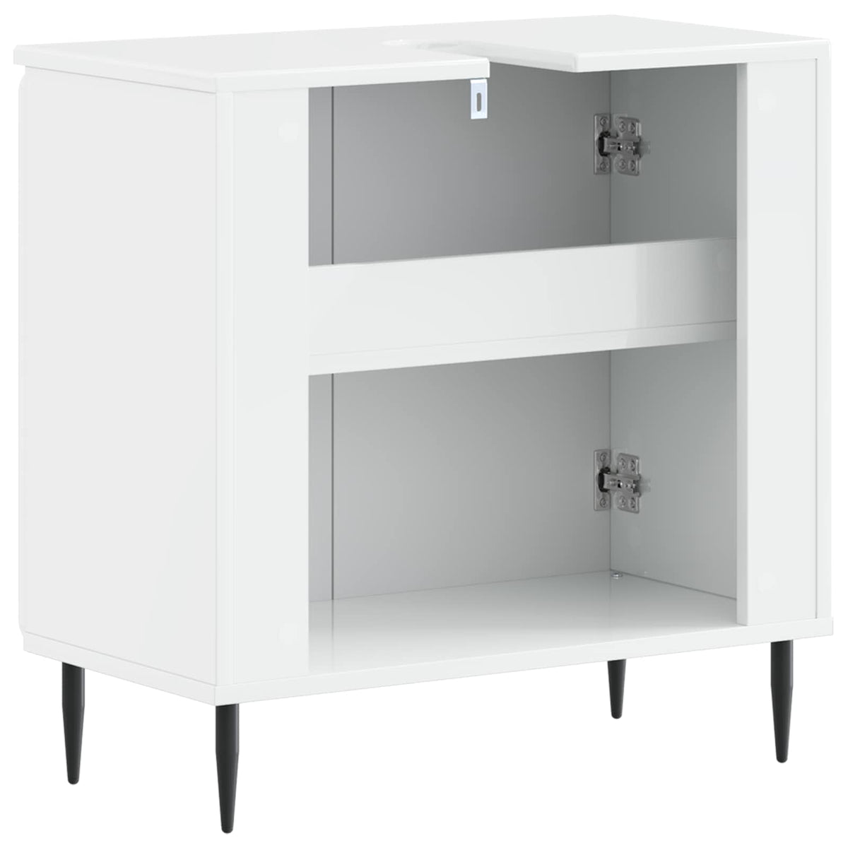 Waschbeckenschrank ZWOLLE Hochglanz Weiß 59,5 x 31,5 x 59 cm