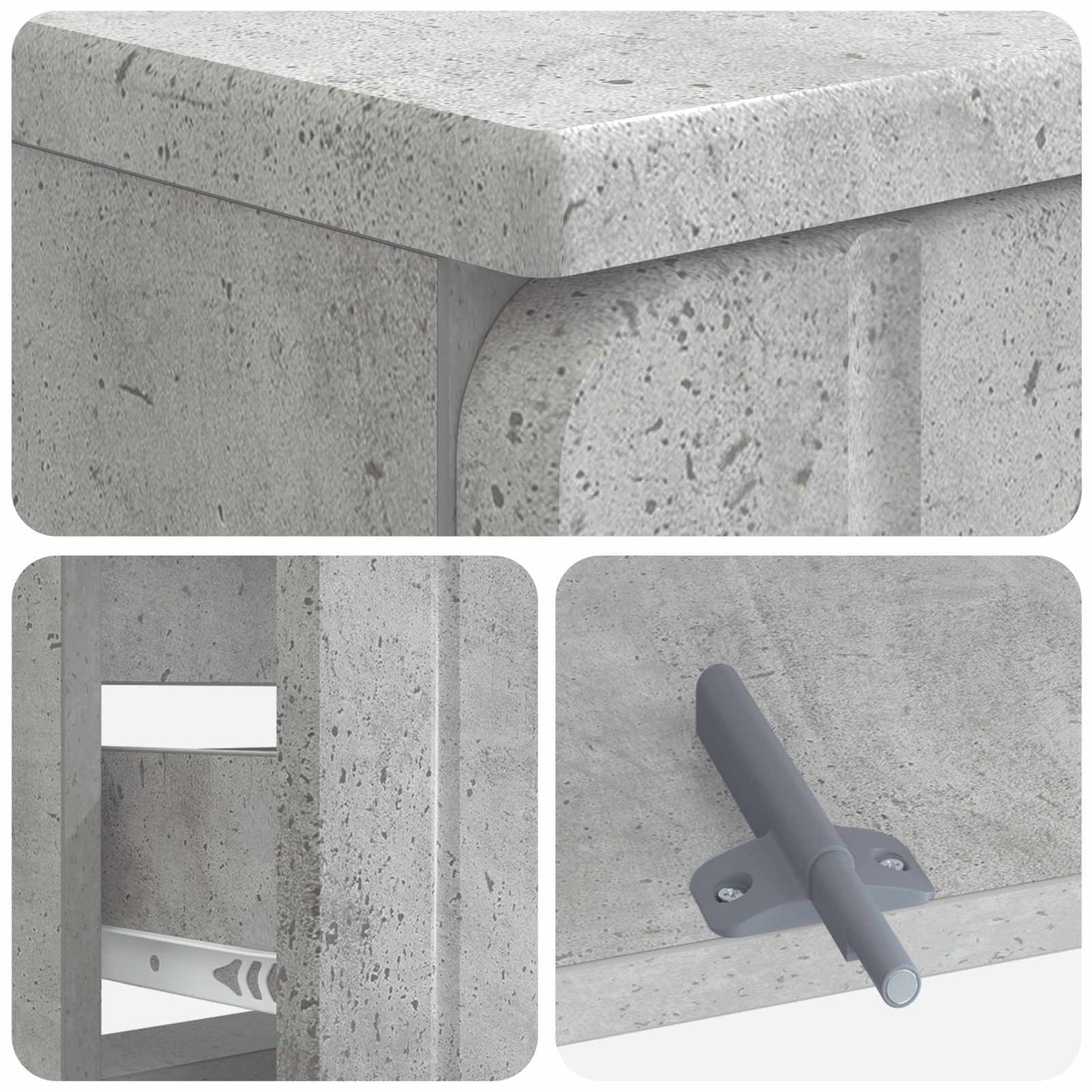 Waschbeckenschrank ZWOLLE Betongrau 82 x 41 x 58,5 cm