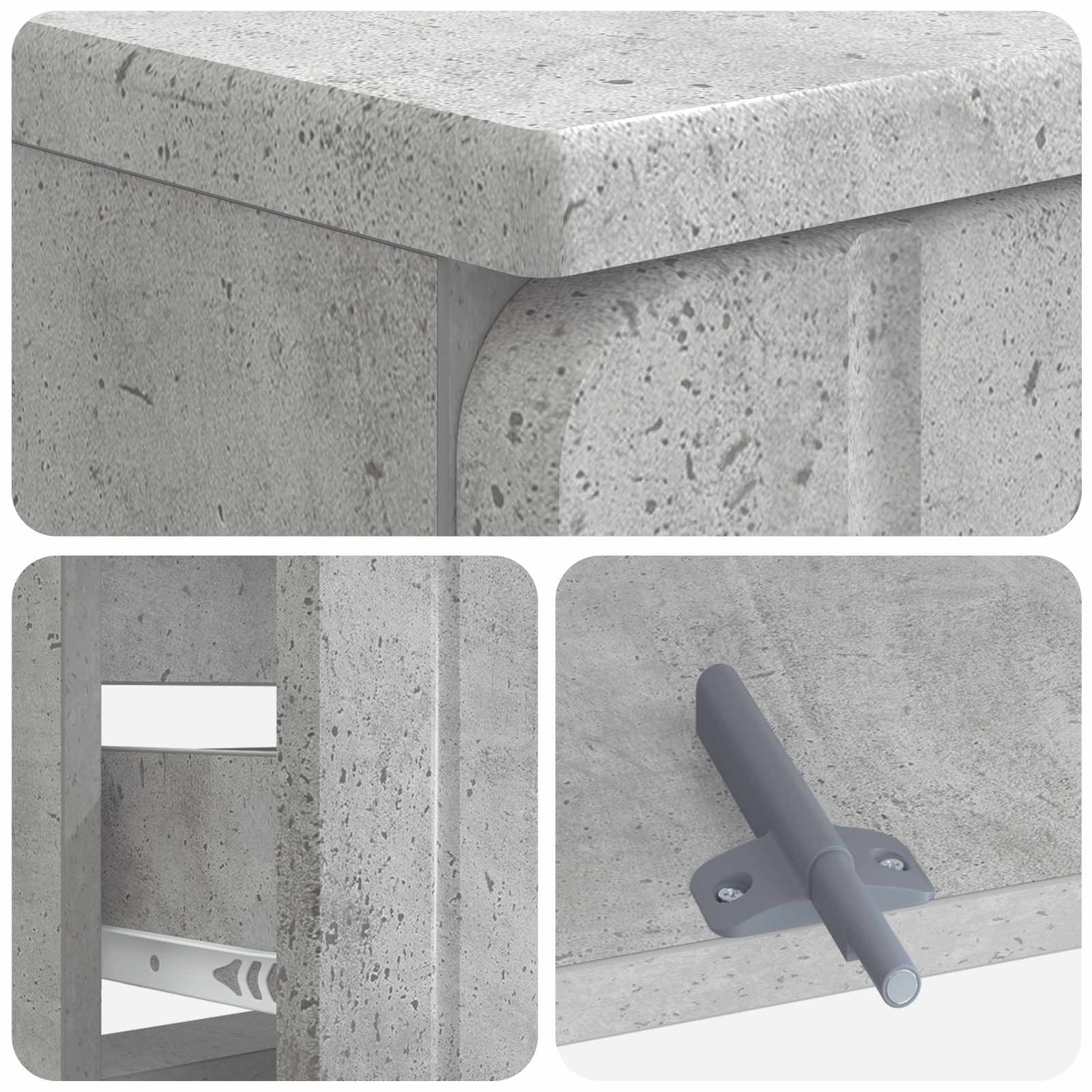 Waschbeckenschrank ZWOLLE Betongrau 82 x 41 x 58,5 cm