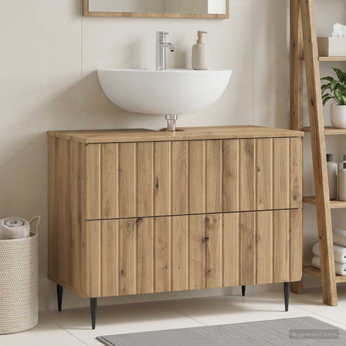 Waschbeckenschrank ZWOLLE Artisan-Eiche 82 x 41 x 58,5 cm