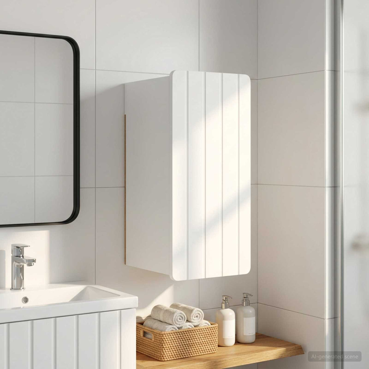 Badezimmer-Wandschrank ZWOLLE Weiß 30 x 31 x 63 cm