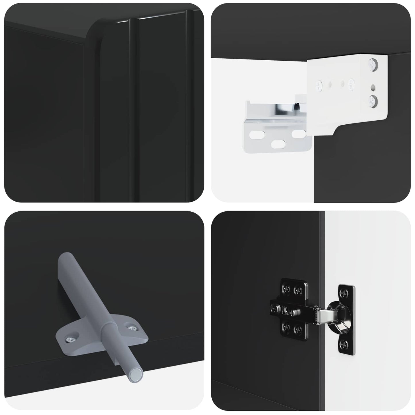 Badezimmer-Wandschrank ZWOLLE Schwarz 30 x 31 x 63 cm