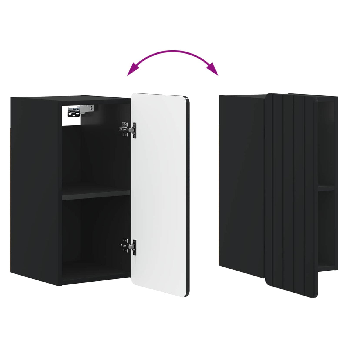 Badezimmer-Wandschrank ZWOLLE Schwarz 30 x 31 x 63 cm