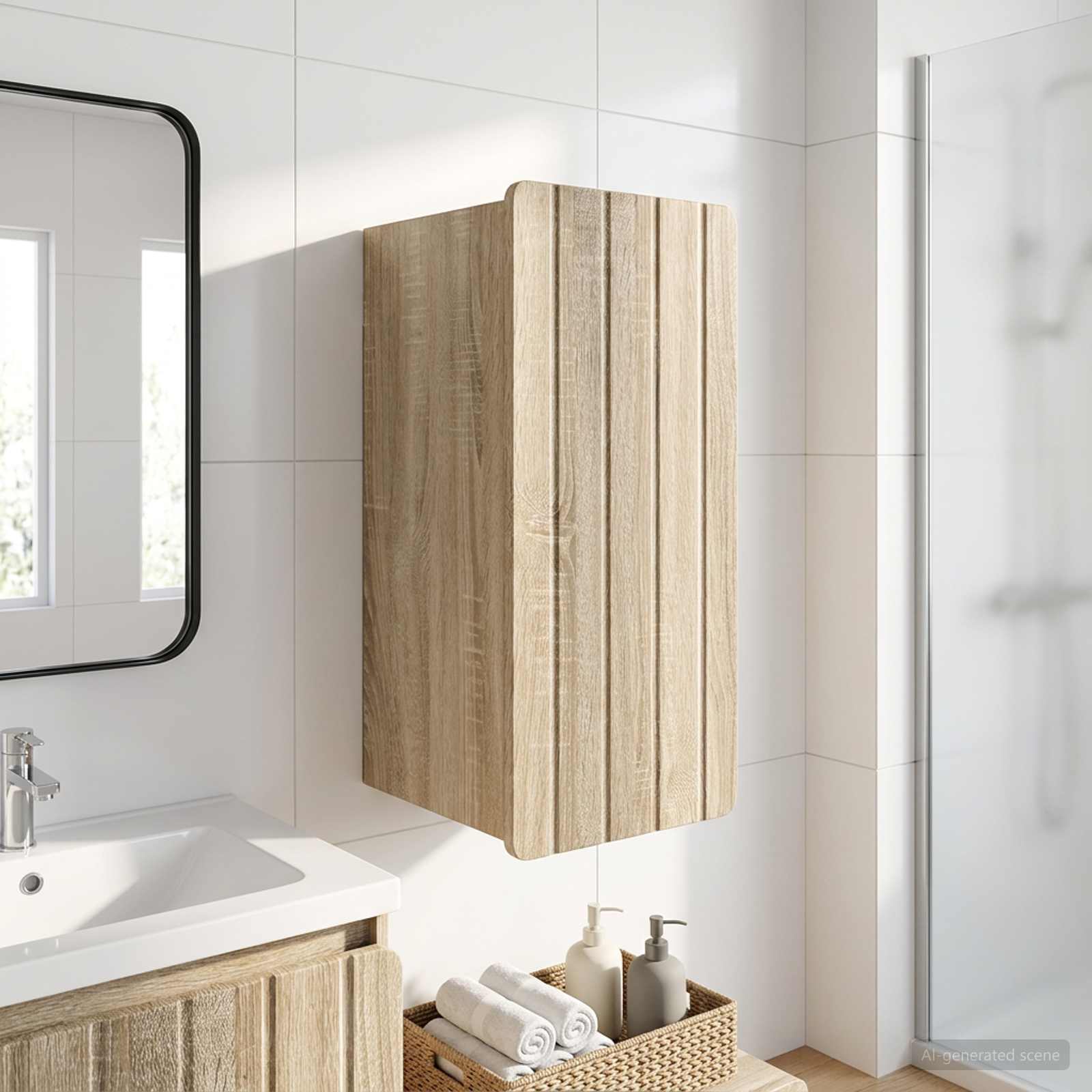 Badezimmer-Wandschrank ZWOLLE Sonoma-Eiche 30 x 31 x 63 cm