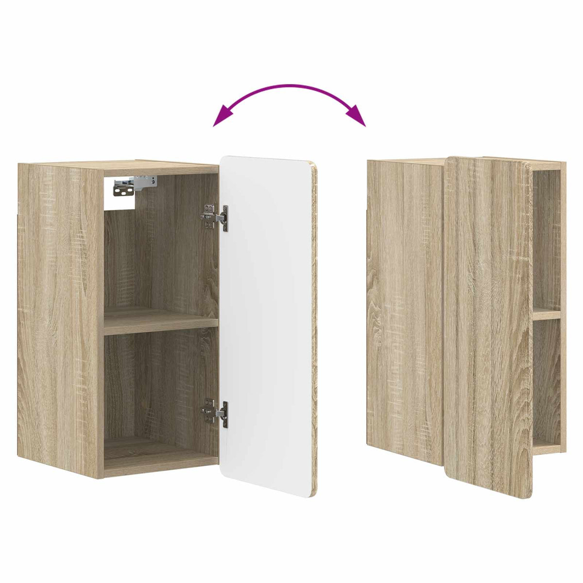 Badezimmer-Wandschrank ZWOLLE Sonoma-Eiche 30 x 31 x 63 cm