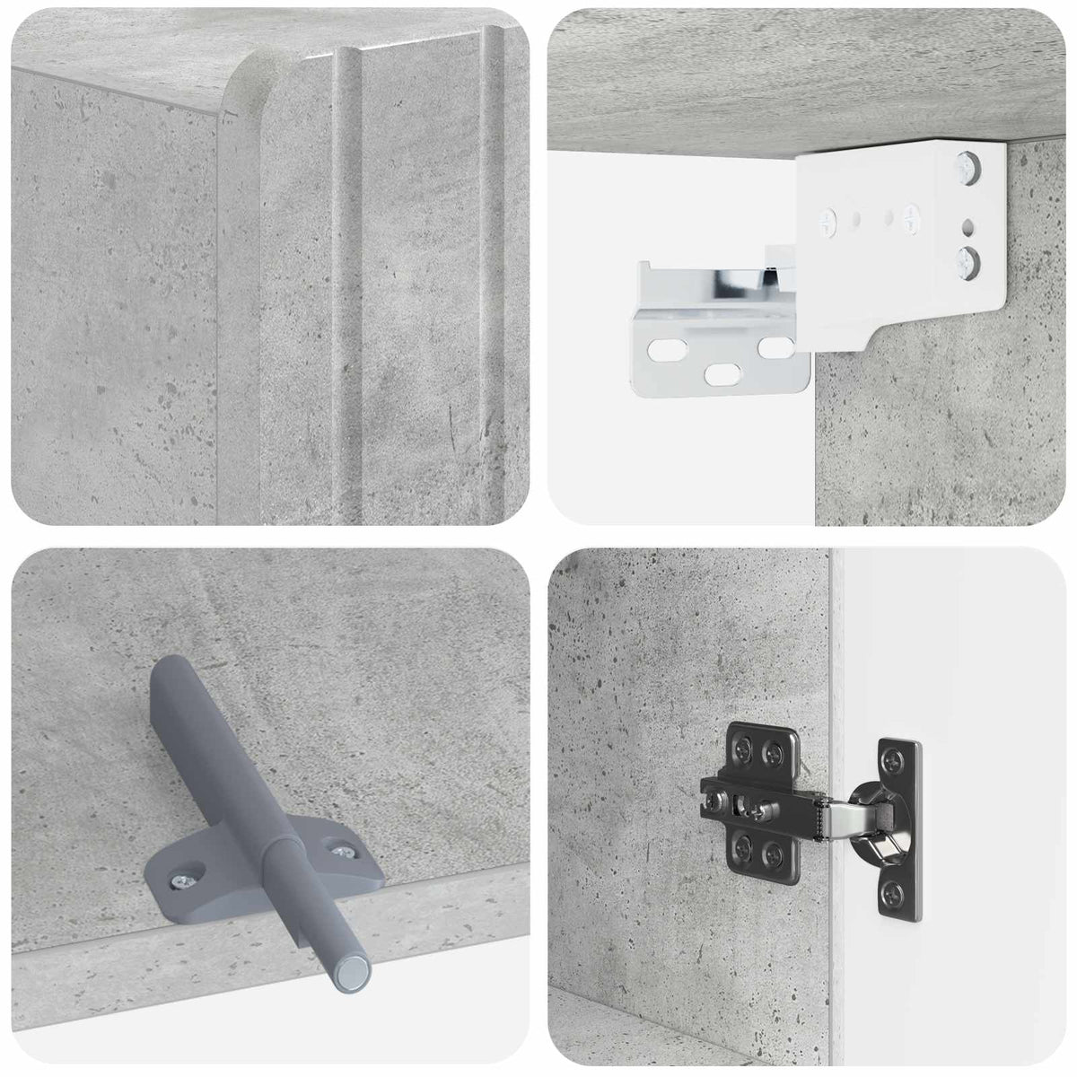 Badezimmer-Wandschrank ZWOLLE Betongrau 30 x 31 x 63 cm