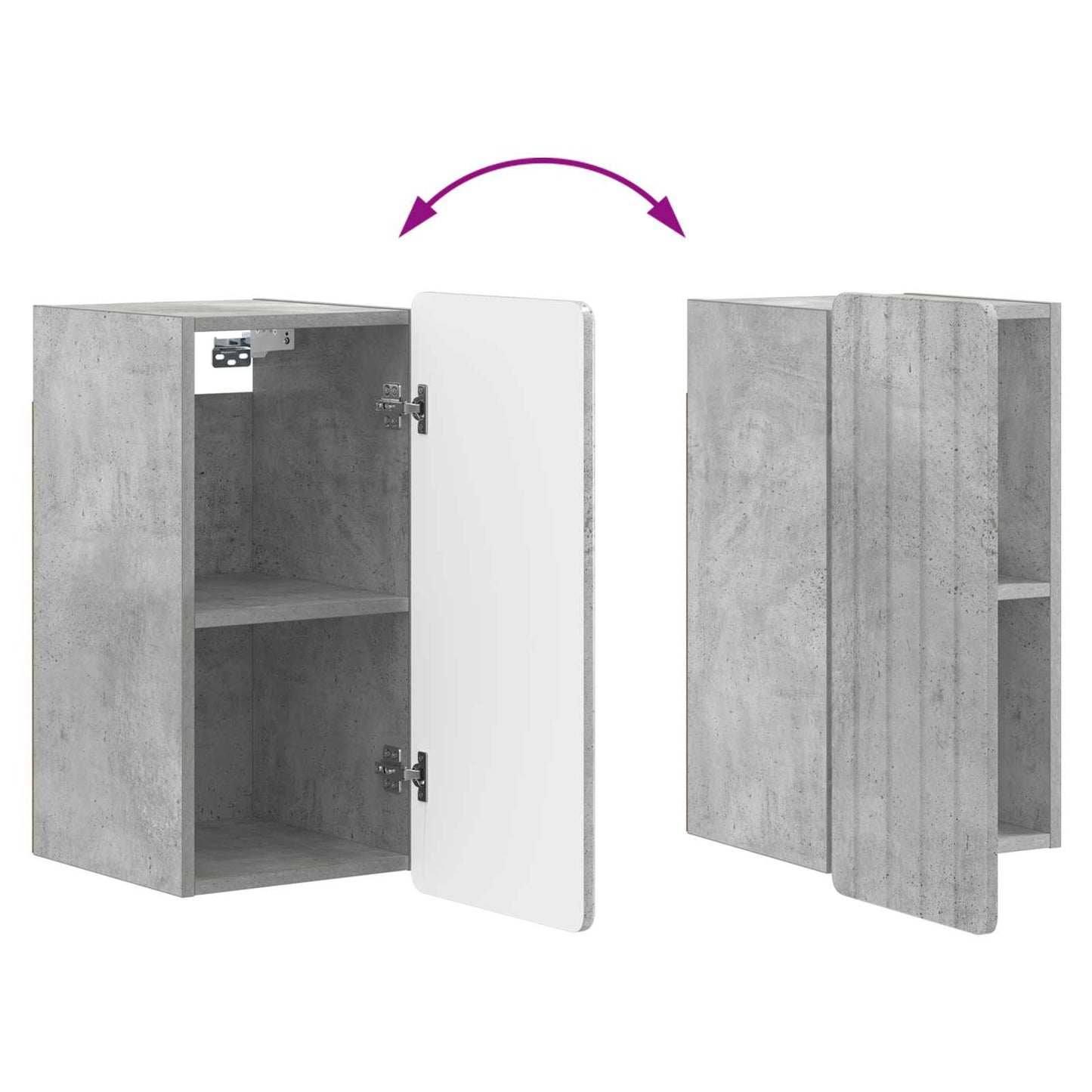 Badezimmer-Wandschrank ZWOLLE Betongrau 30 x 31 x 63 cm