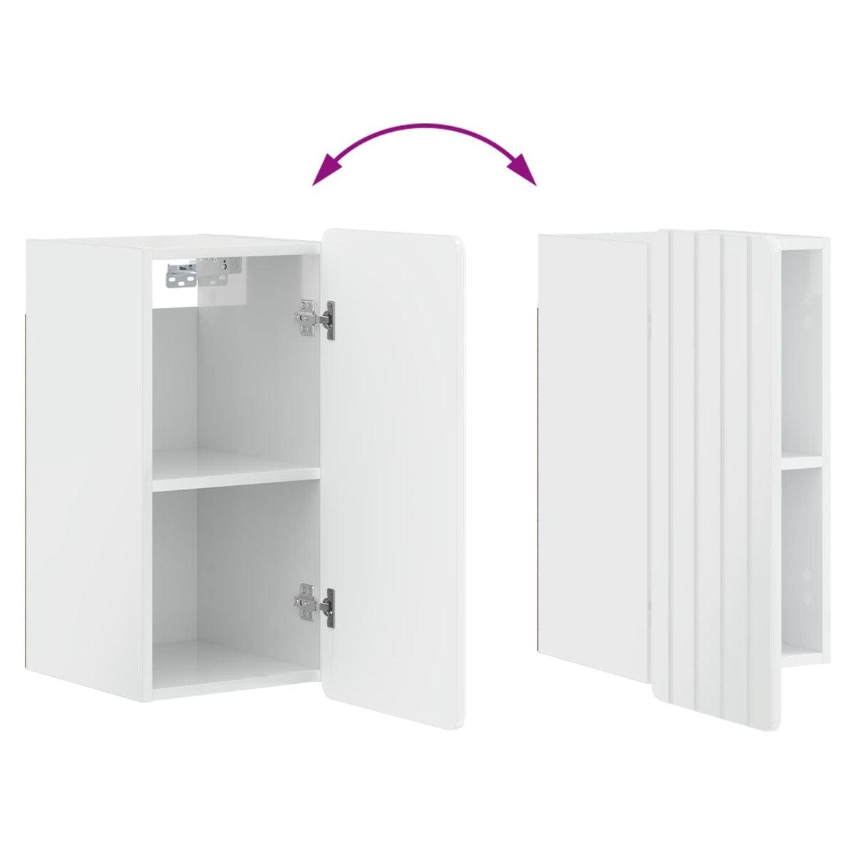 Badezimmer-Wandschrank ZWOLLE Hochglanz Weiß 30 x 31 x 63 cm
