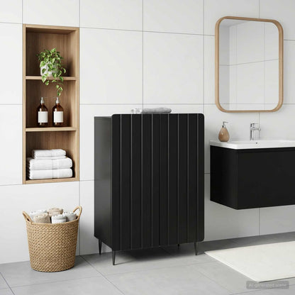 Badezimmer Aufbewahrungsschrank ZWOLLE Schwarz