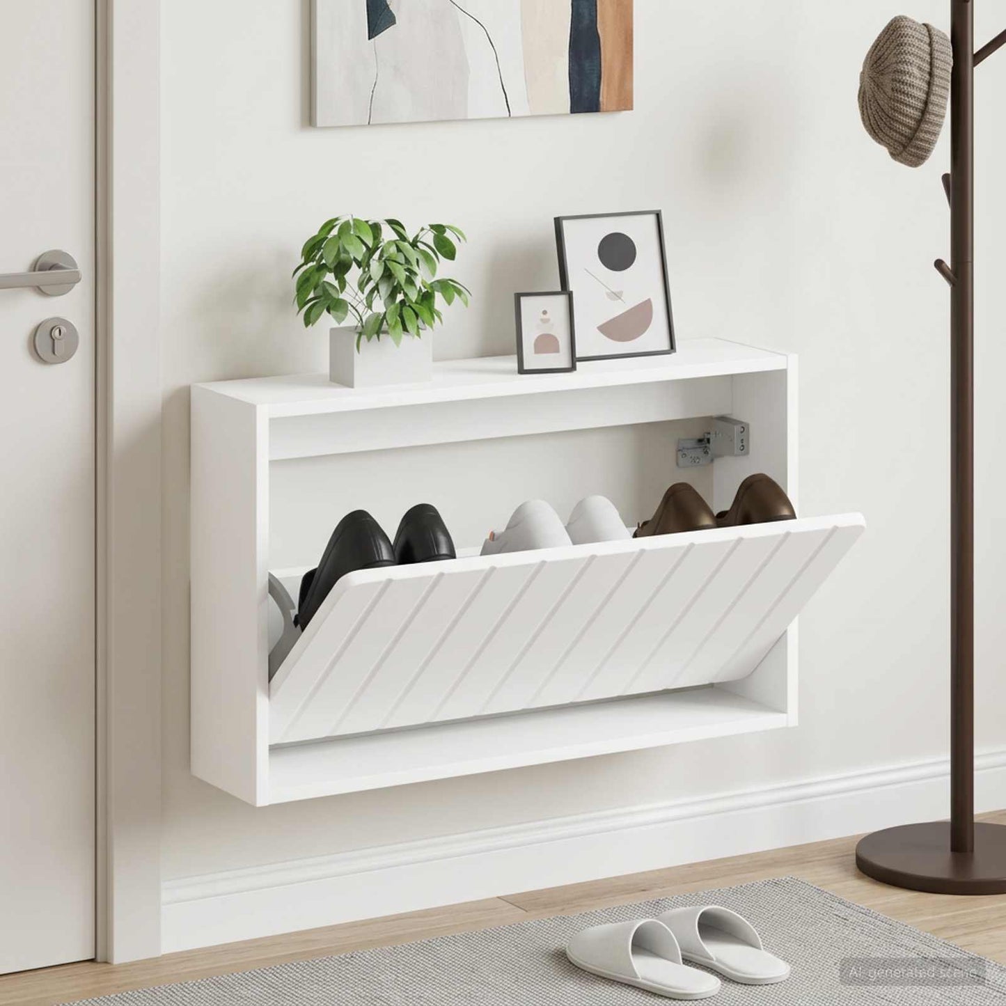 Wandmontierter Schuhschrank ZWOLLE 71 x 17 x 43 cm Weiß