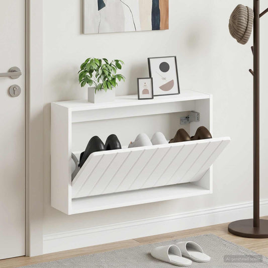 Wandmontierter Schuhschrank ZWOLLE 71 x 17 x 43 cm Weiß