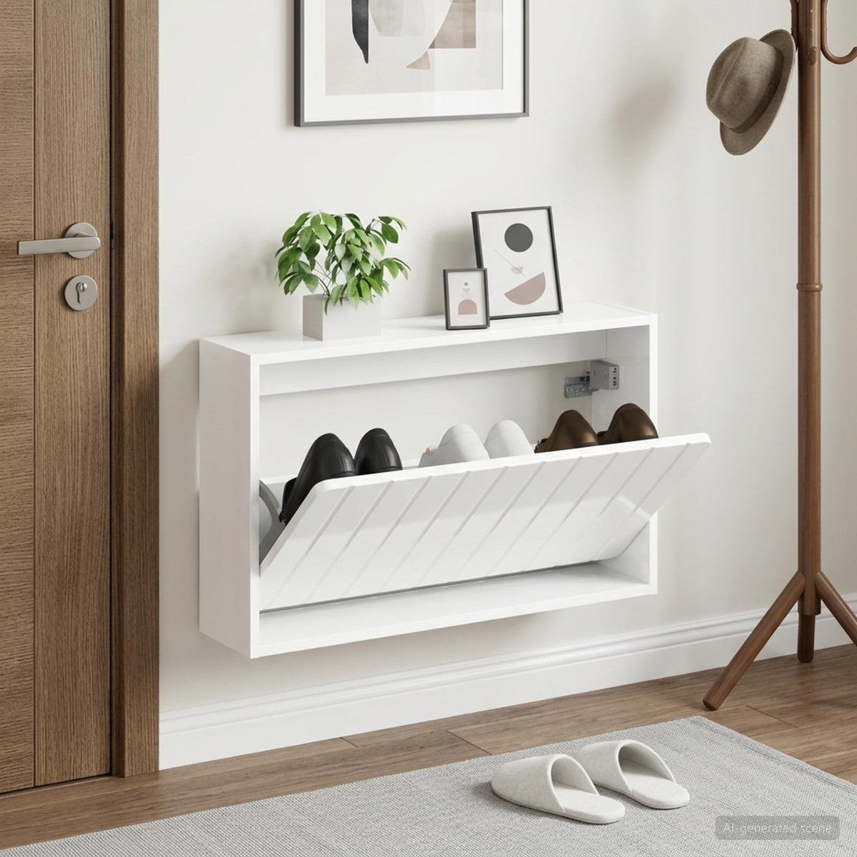Wandmontierter Schuhschrank ZWOLLE 71 x 17 x 43 cm