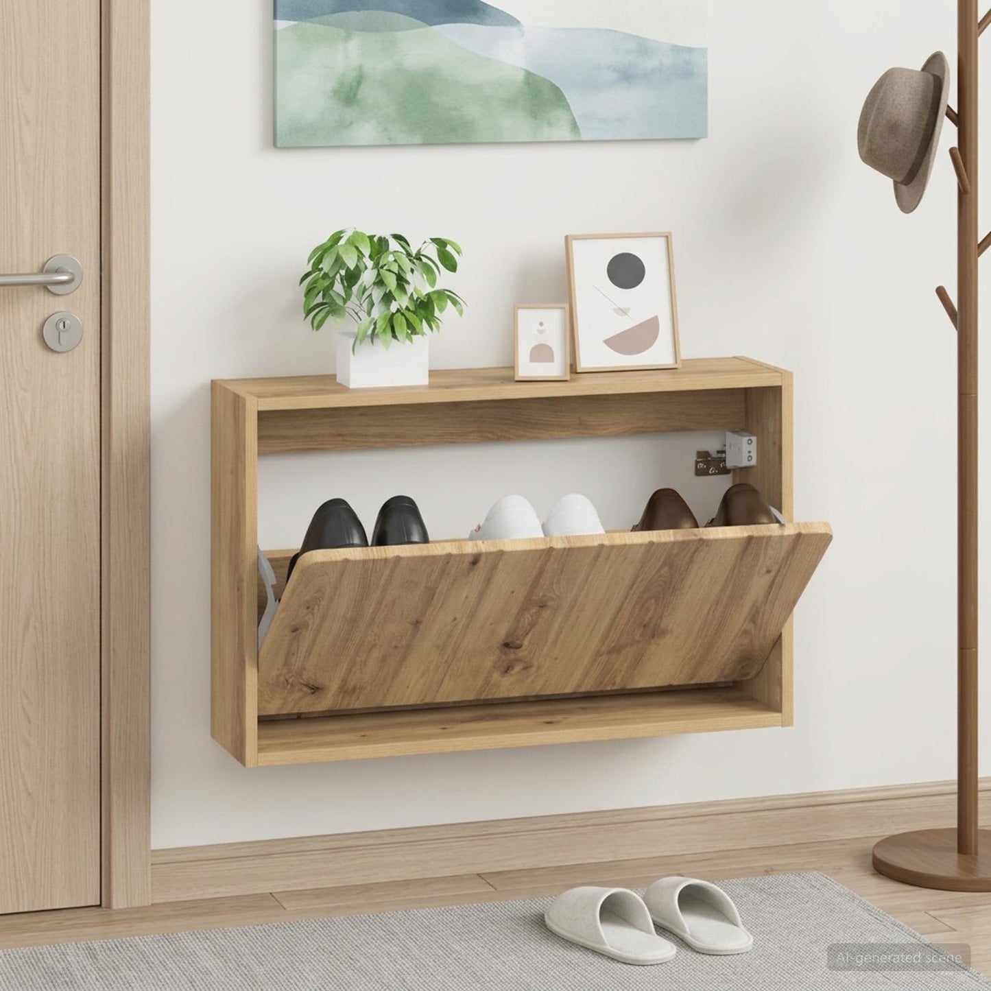 Wandmontierter Schuhschrank ZWOLLE 71 x 17 x 43 cm