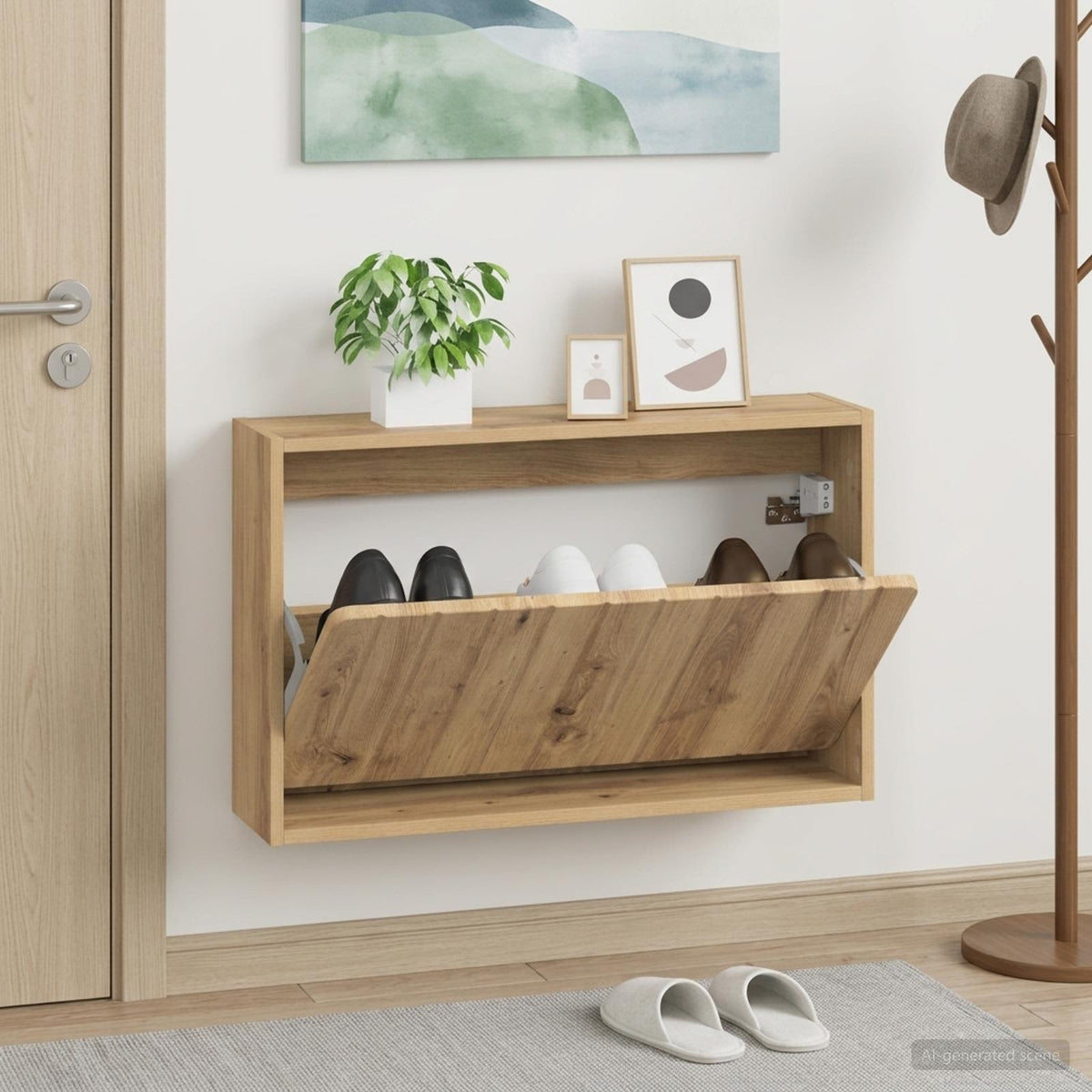 Wandmontierter Schuhschrank ZWOLLE 71 x 17 x 43 cm