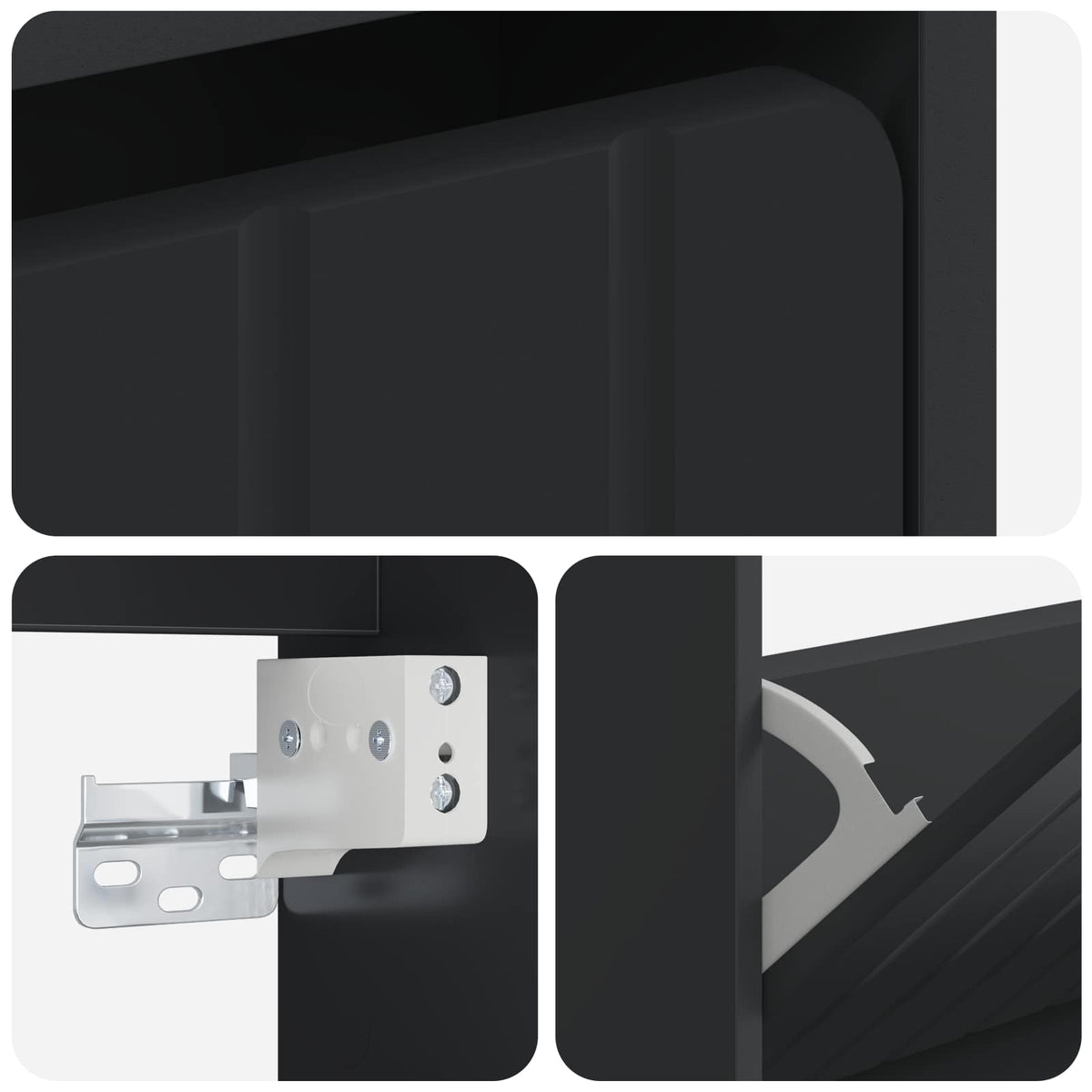 Wandmontierter Schuhschrank ZWOLLE 71 x 17 x 86 cm Schwarz