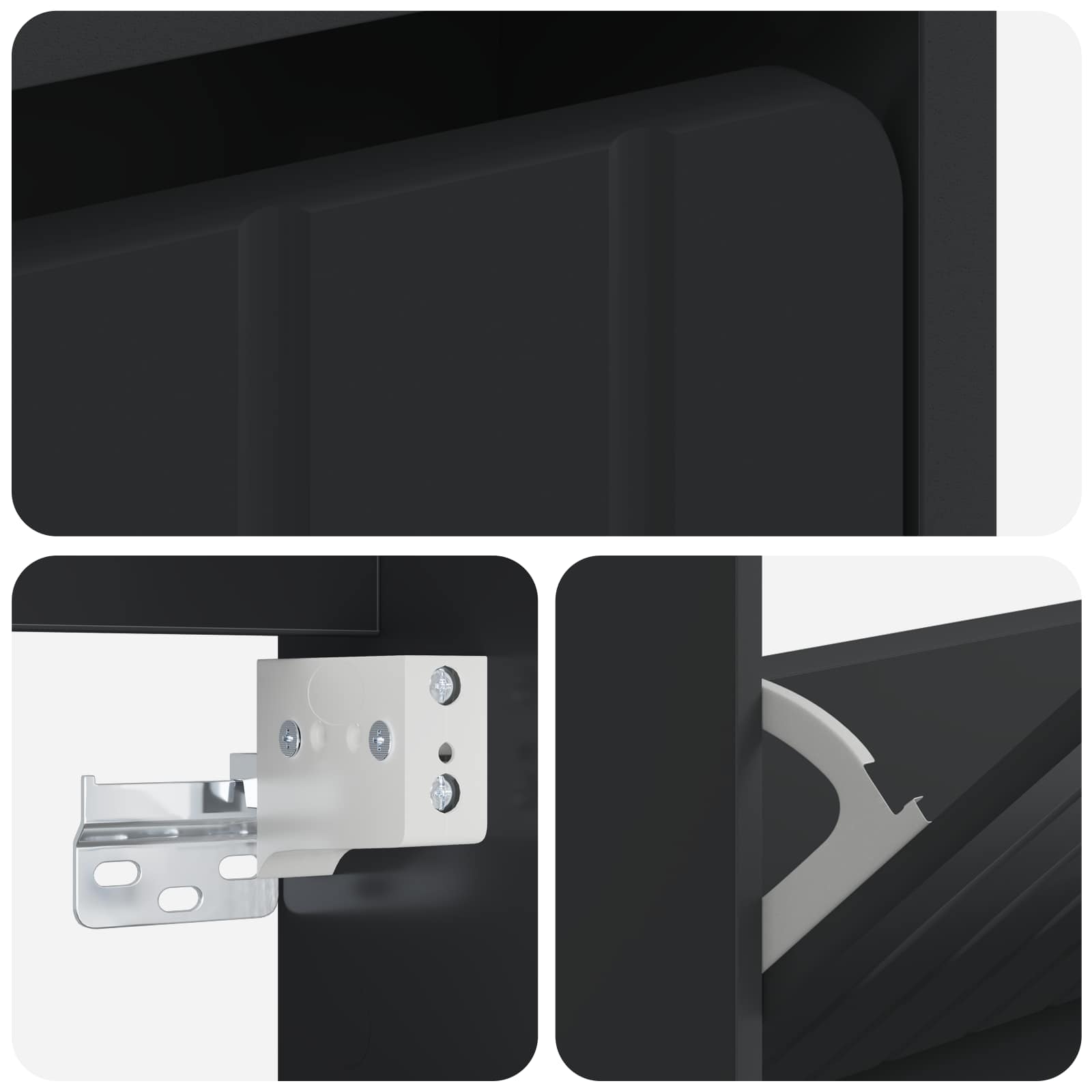 Wandmontierter Schuhschrank ZWOLLE 71 x 17 x 86 cm Schwarz