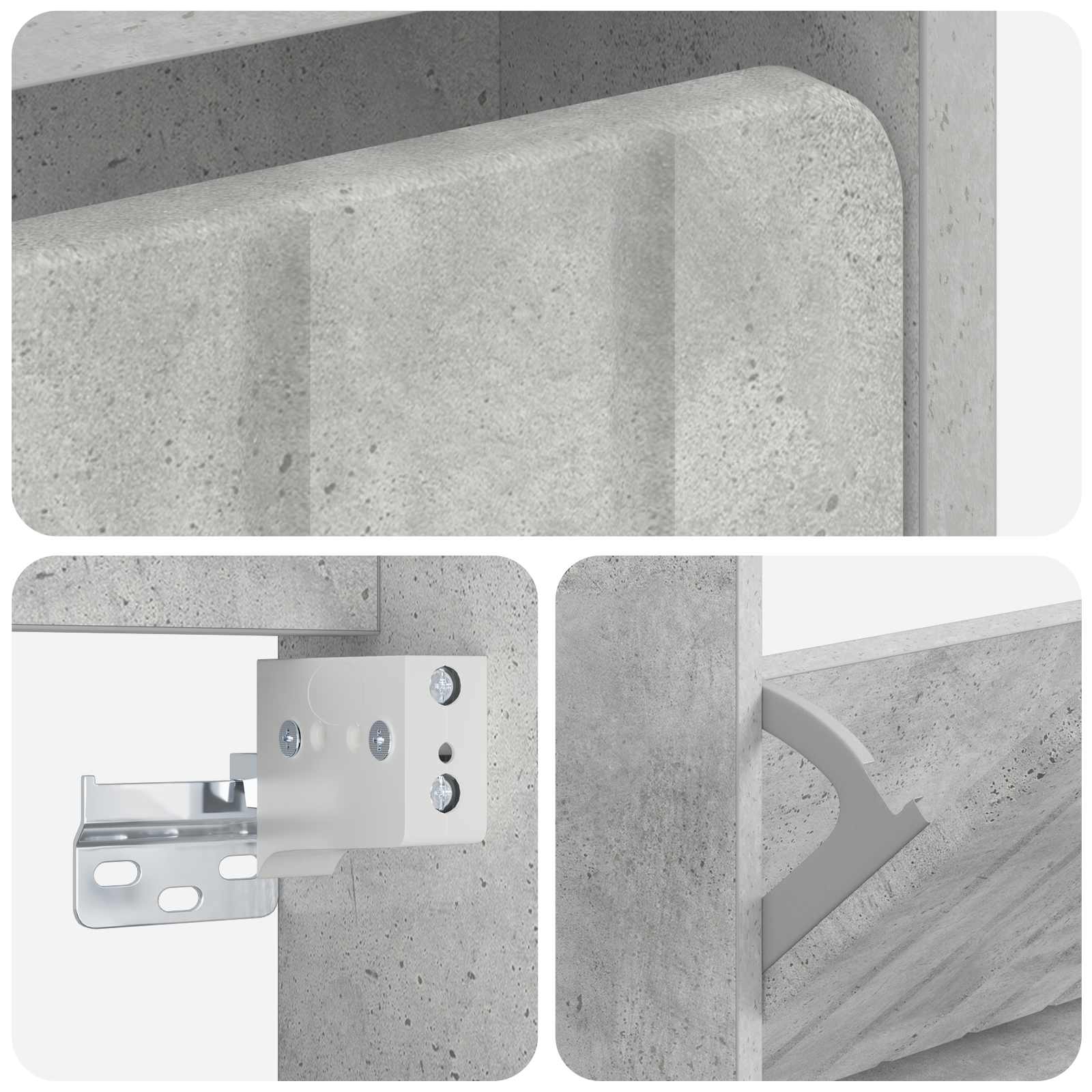 Wandmontierter Schuhschrank ZWOLLE 71 x 17 x 86 cm Betongrau