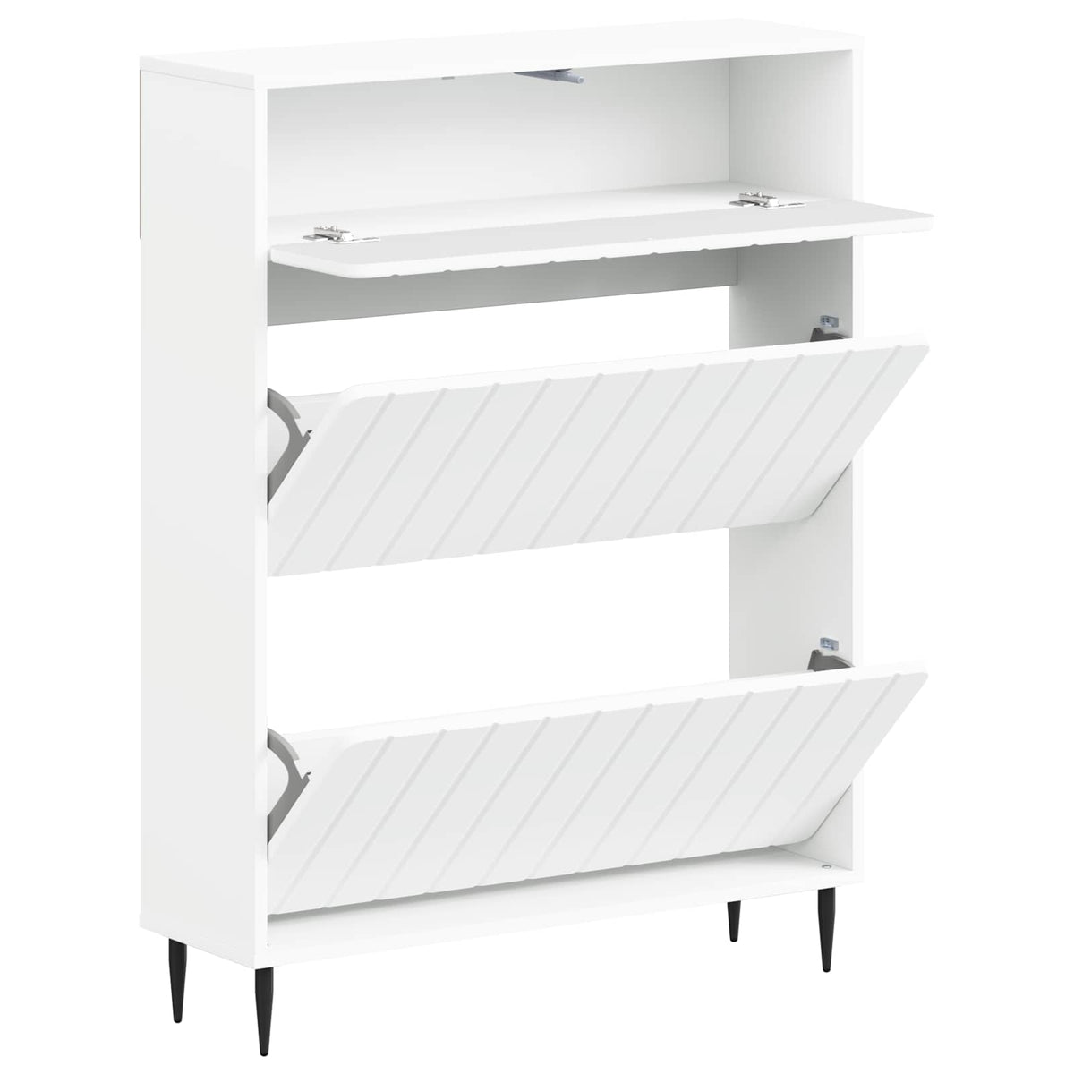 Schuhschrank ZWOLLE 78 x 24 x 103 cm Holzwerkstoff Weiß