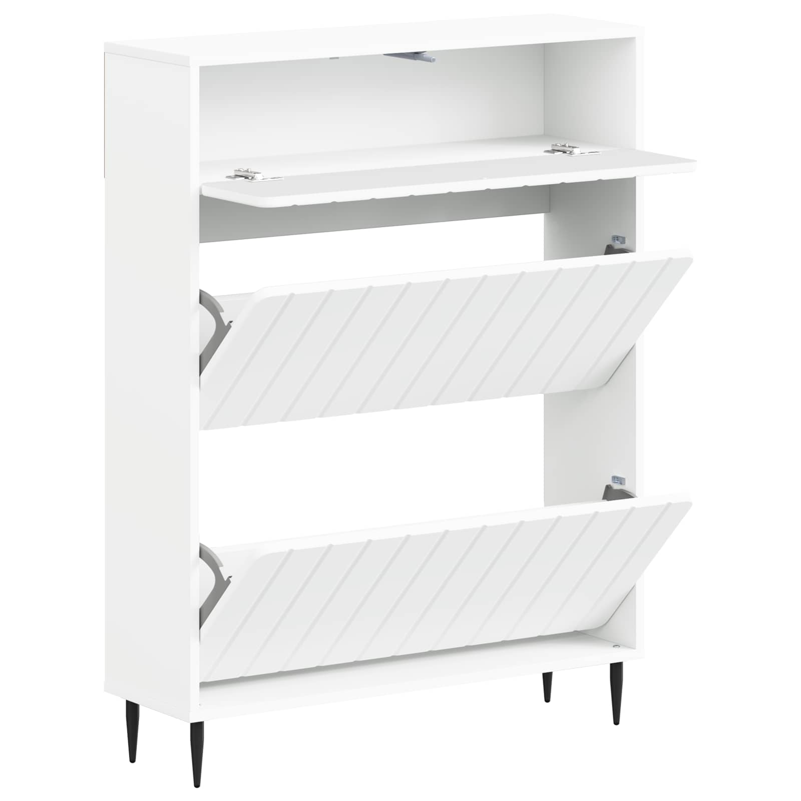 Schuhschrank ZWOLLE 78 x 24 x 103 cm Holzwerkstoff Weiß