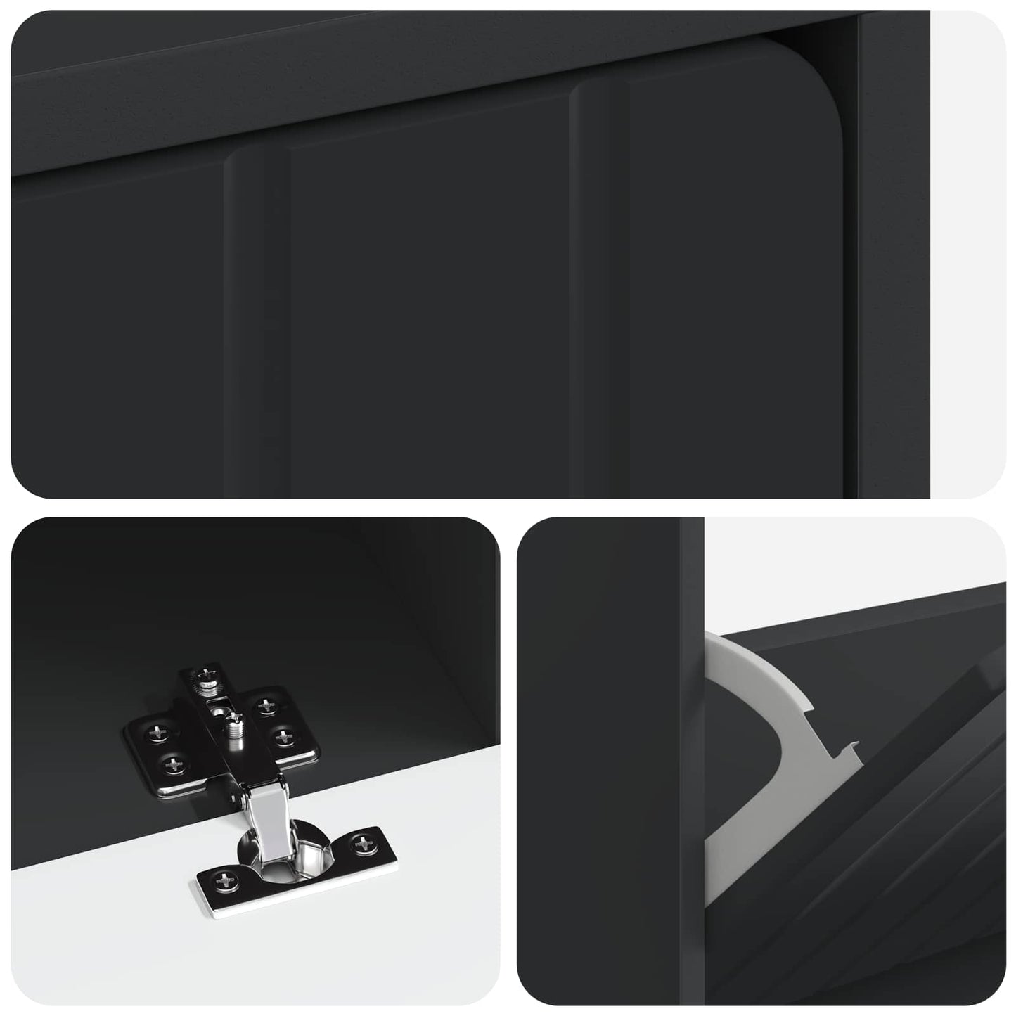 Schuhschrank ZWOLLE 78 x 24 x 103 cm Holzwerkstoff Schwarz