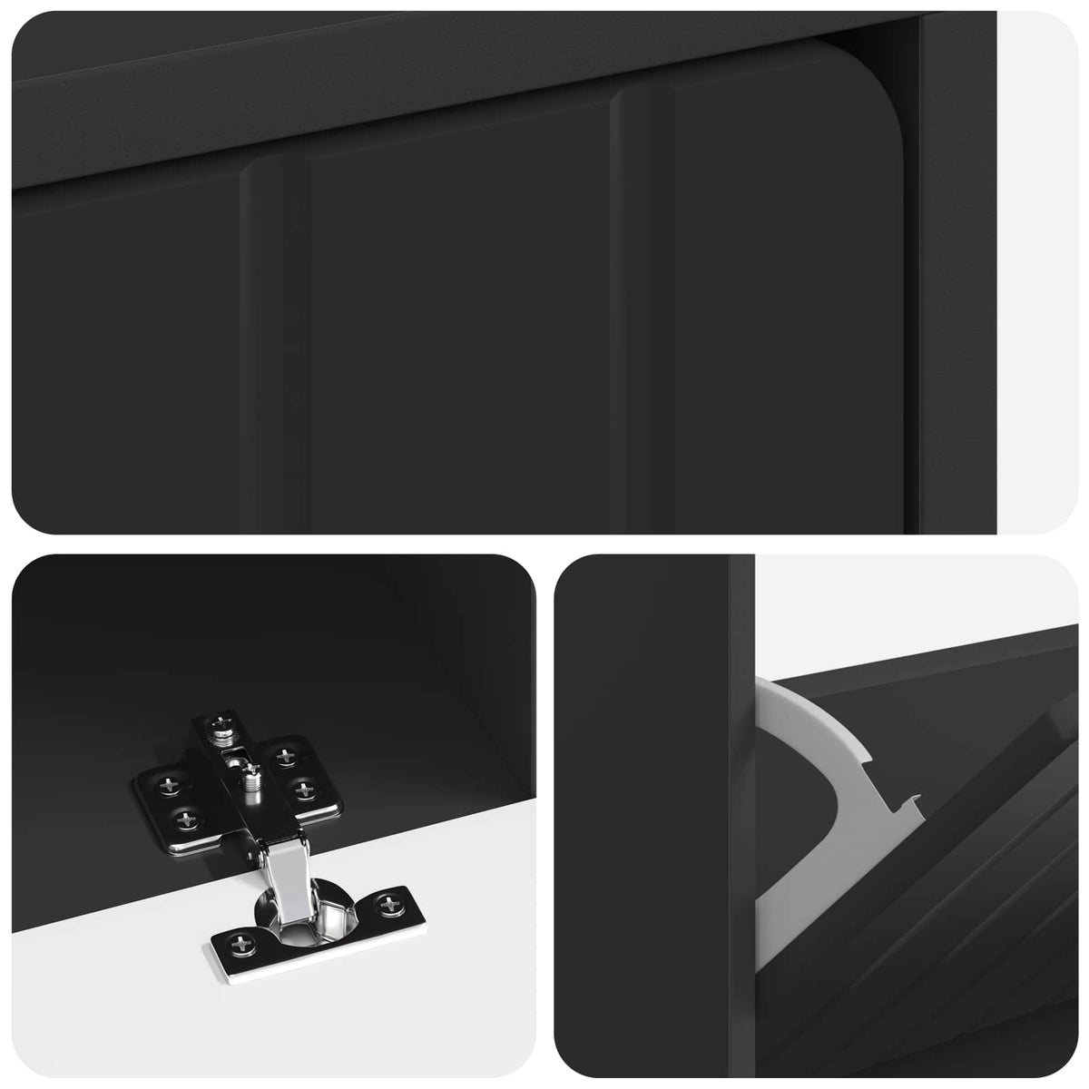 Schuhschrank ZWOLLE 78 x 24 x 103 cm Holzwerkstoff Schwarz