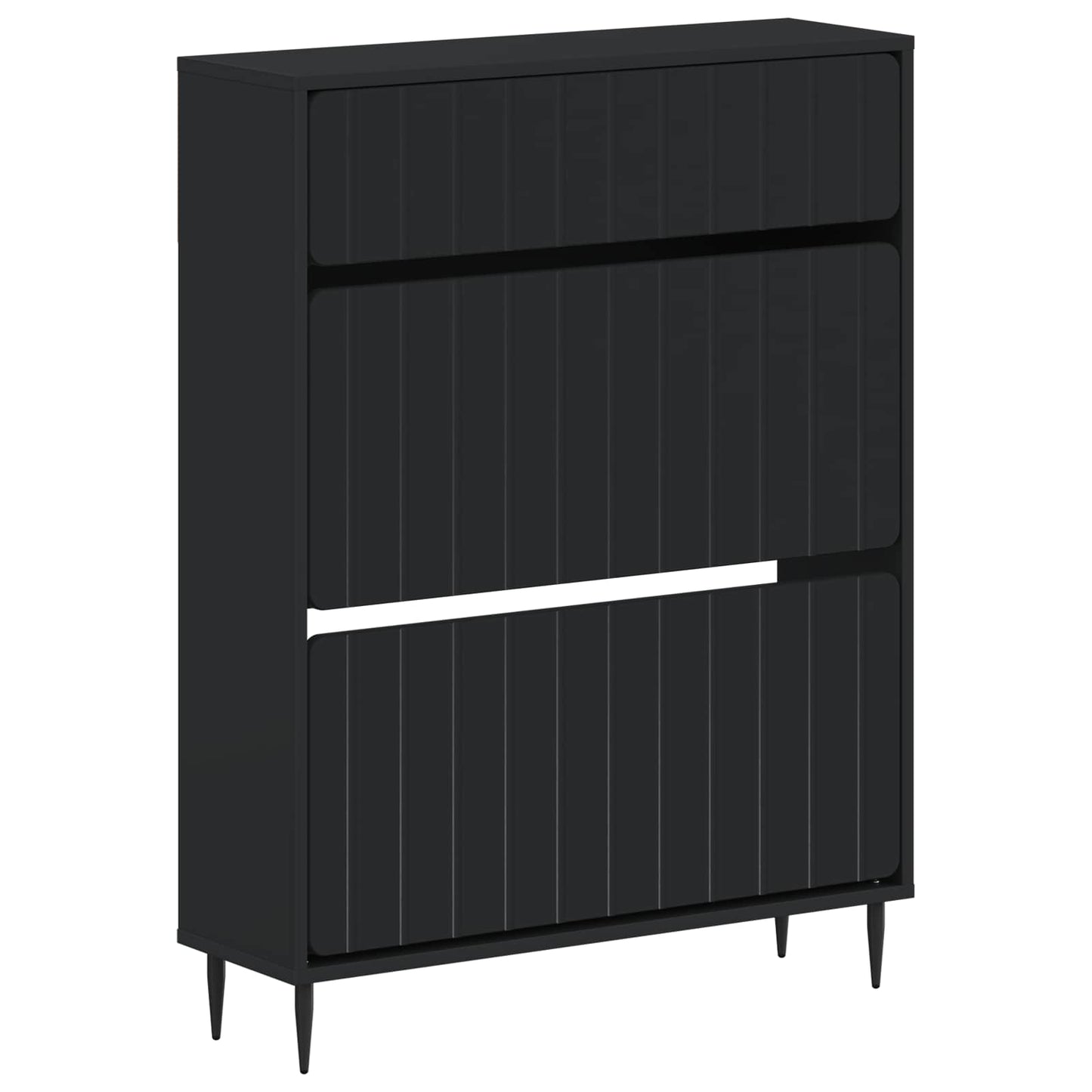 Schuhschrank ZWOLLE 78 x 24 x 103 cm Holzwerkstoff Schwarz