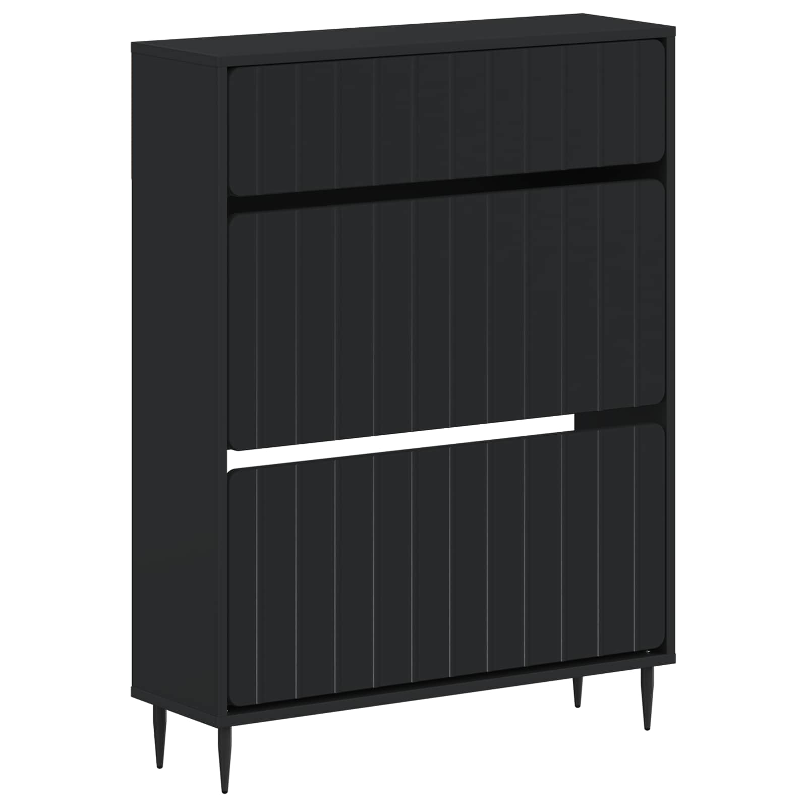 Schuhschrank ZWOLLE 78 x 24 x 103 cm Holzwerkstoff Schwarz