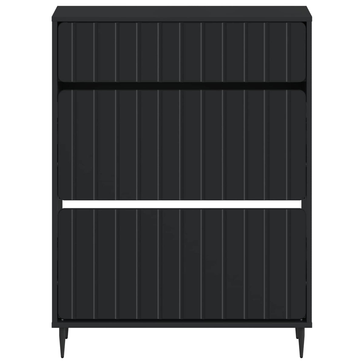 Schuhschrank ZWOLLE 78 x 24 x 103 cm Holzwerkstoff Schwarz