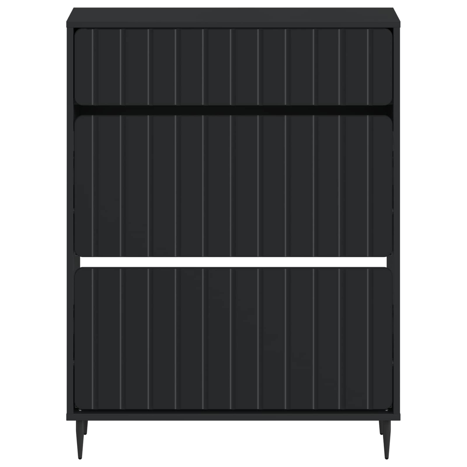 Schuhschrank ZWOLLE 78 x 24 x 103 cm Holzwerkstoff Schwarz