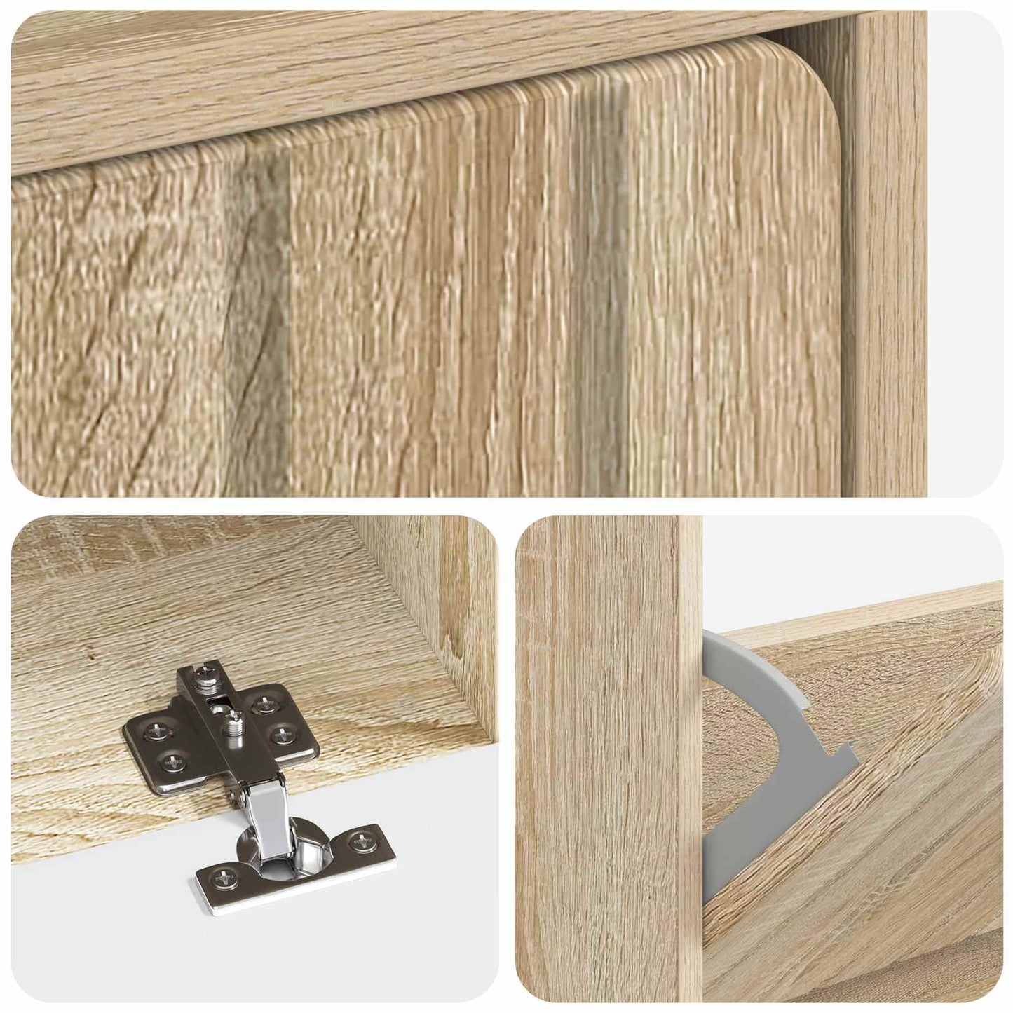 Schuhschrank ZWOLLE 78 x 24 x 103 cm Holzwerkstoff Sonoma-Eiche