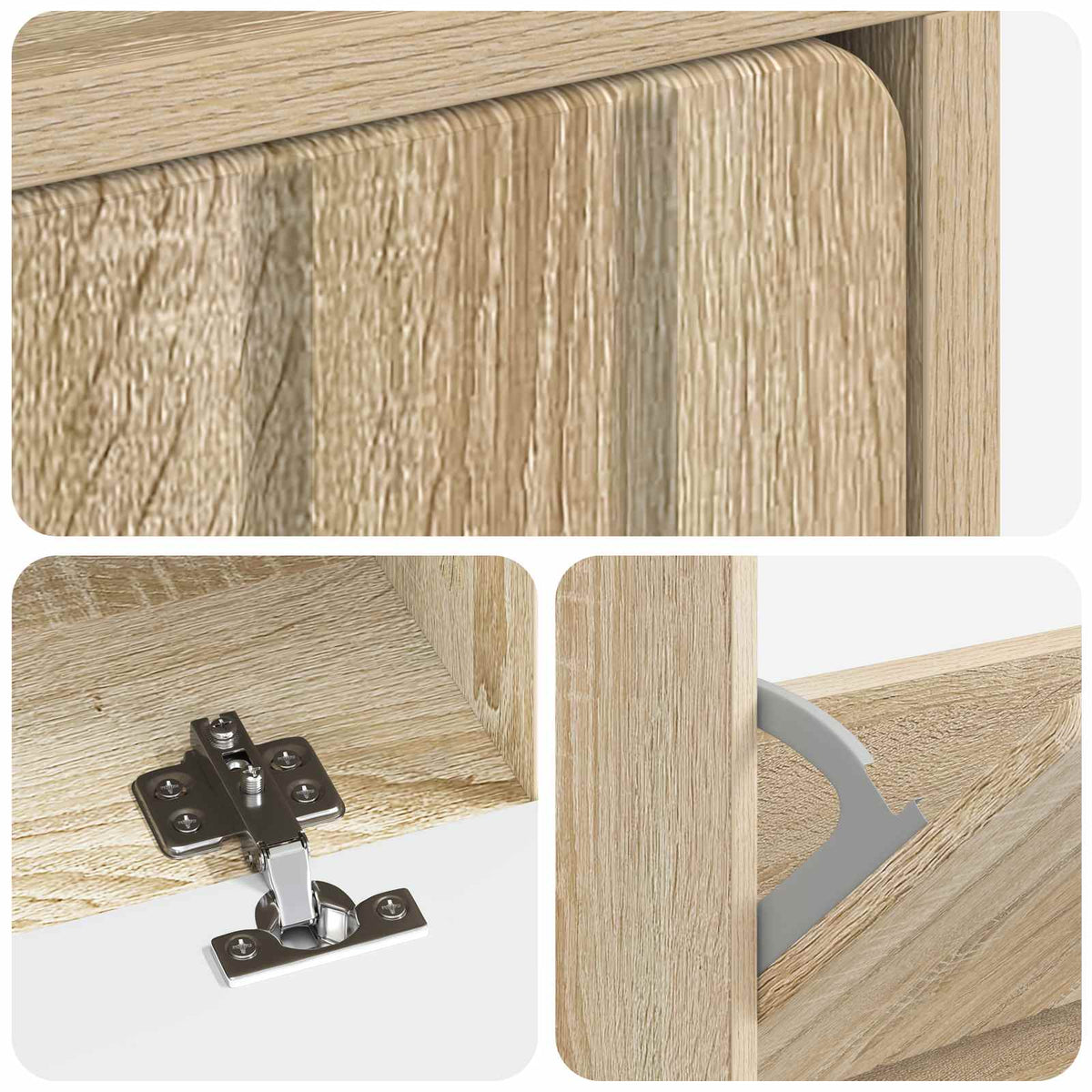 Schuhschrank ZWOLLE 78 x 24 x 103 cm Holzwerkstoff Sonoma-Eiche